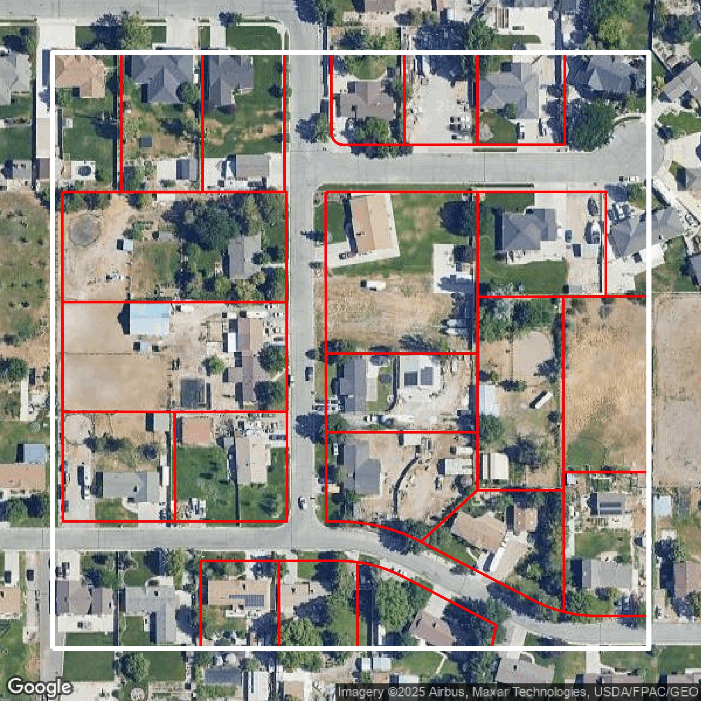This image shows parcel data in Salt Lake County created using GIS data in Equator.