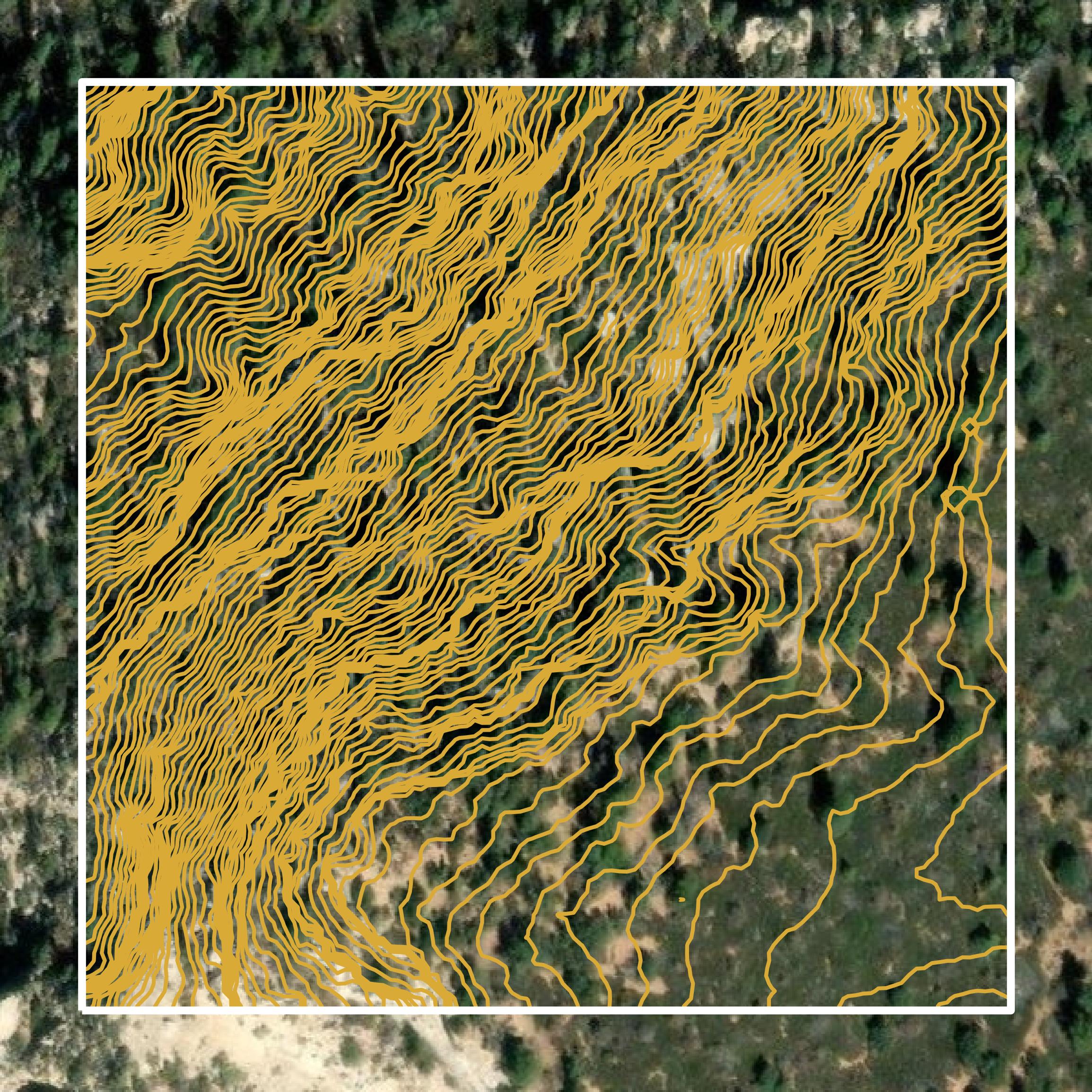 This image shows a contour map in San Juan County created using GIS data in Equator.