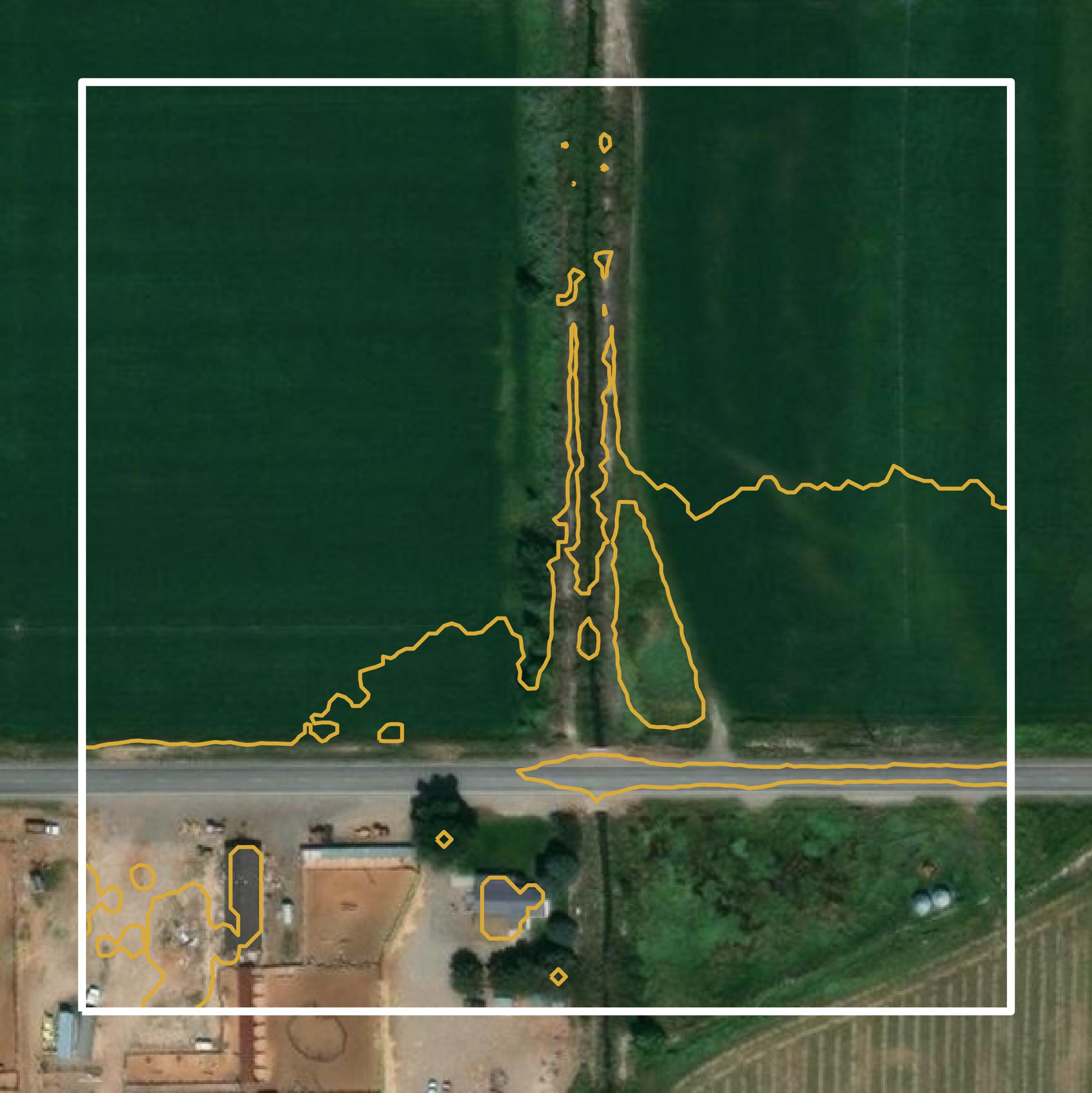 This image shows a contour map in Sevier County created using GIS data in Equator.