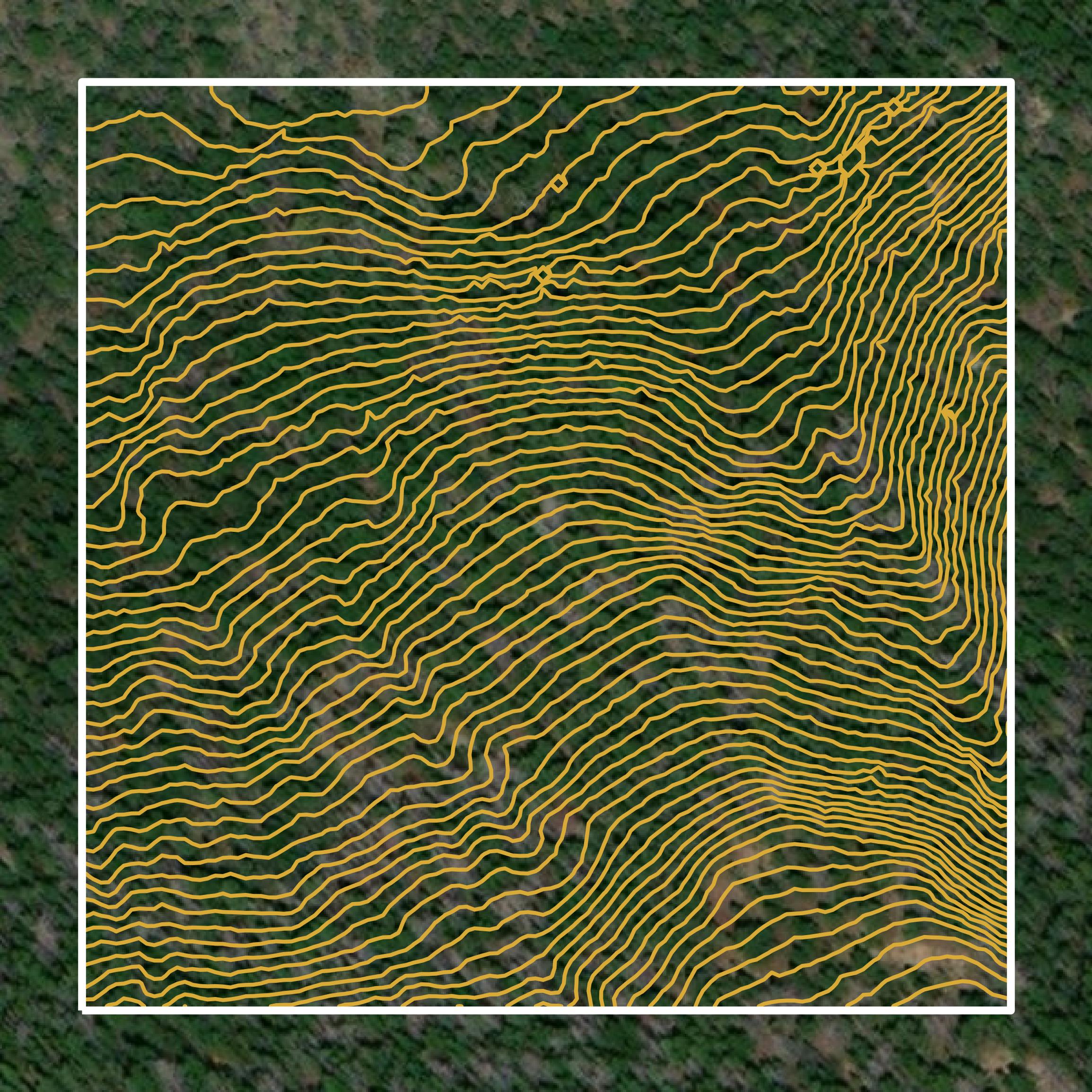 This image shows a contour map in Summit County created using GIS data in Equator.
