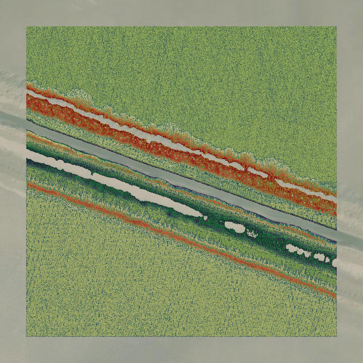 This image shows a LiDAR point cloud in Tooele County created using GIS data in Equator.