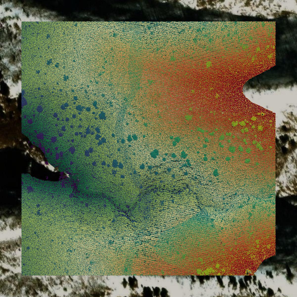 This image shows a LiDAR point cloud in Tooele County created using GIS data in Equator.