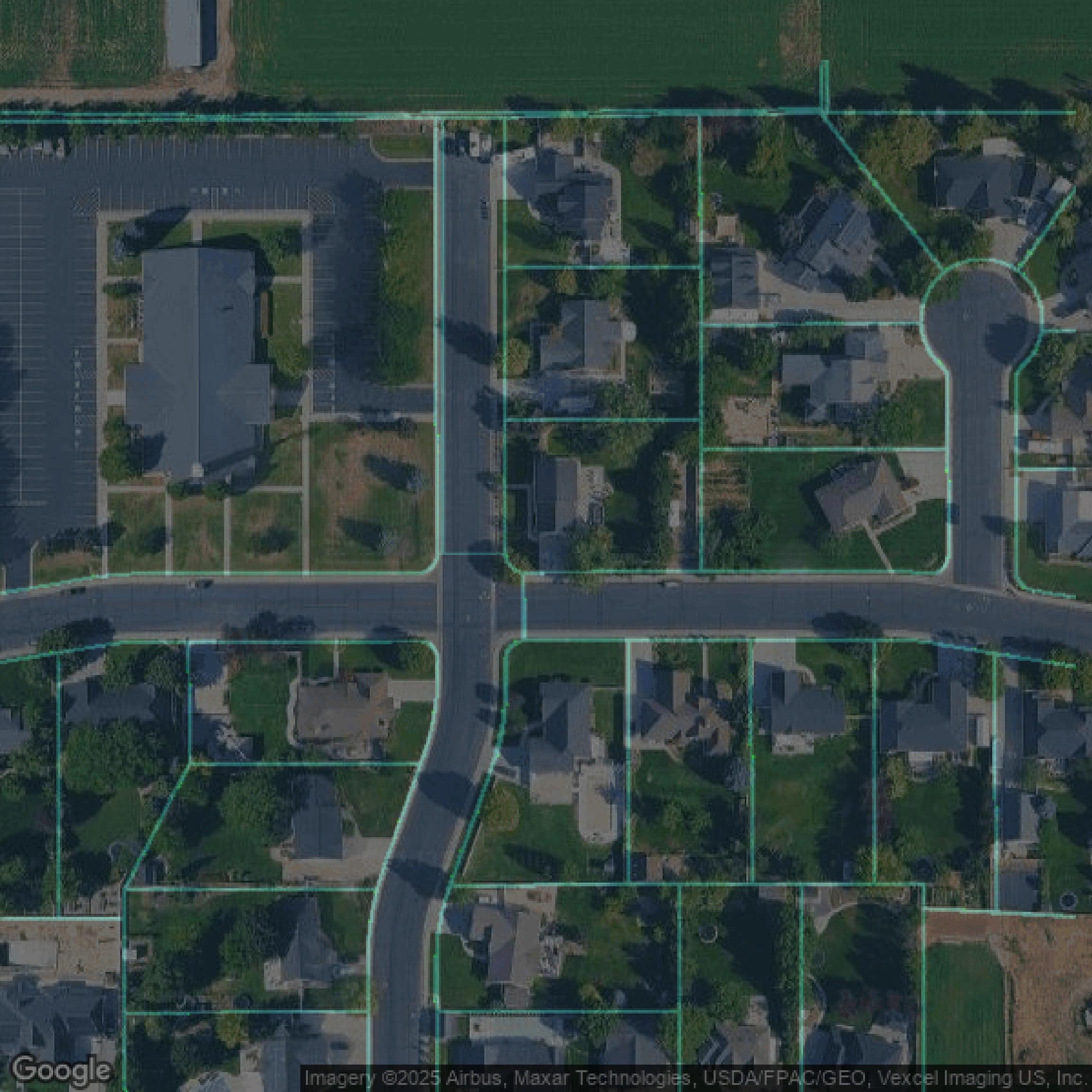 This image shows parcel data in Utah County created using GIS data in Equator.