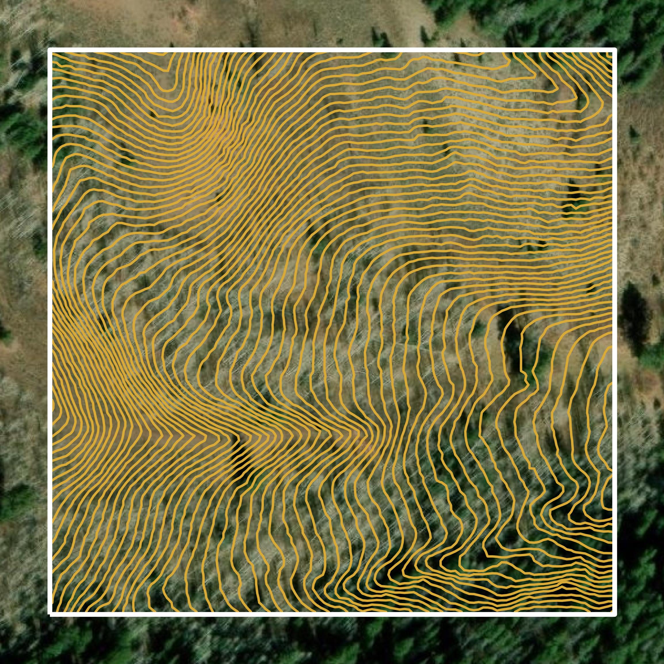 This image shows a contour map in Wasatch County created using GIS data in Equator.
