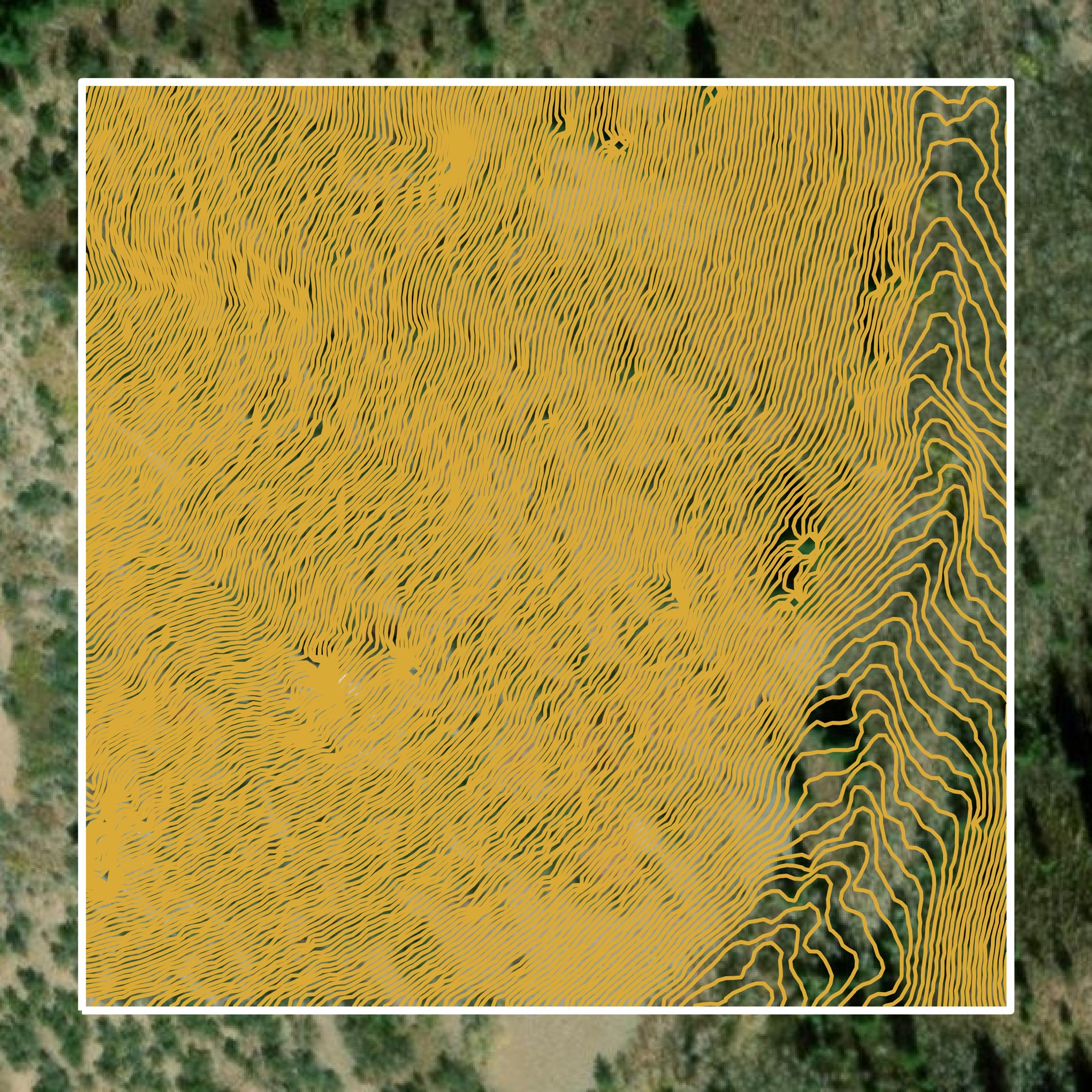 This image shows a contour map in Wasatch County created using GIS data in Equator.
