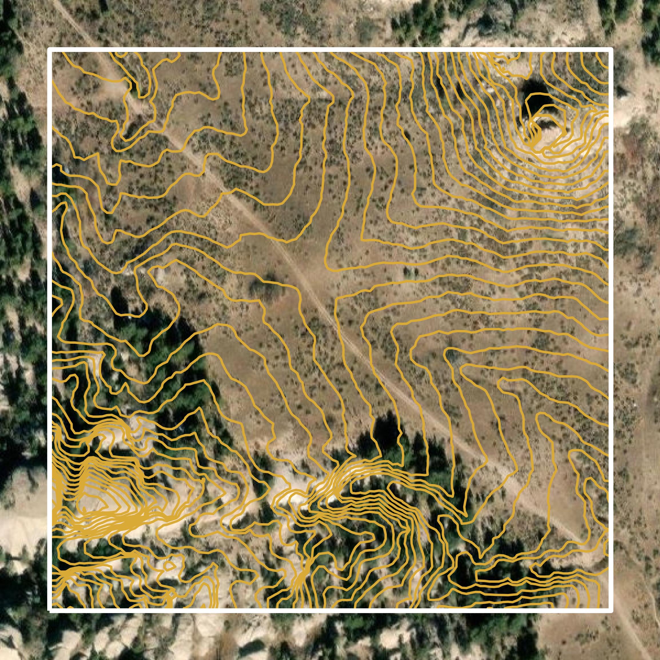 This image shows a contour map in Washington County created using GIS data in Equator.