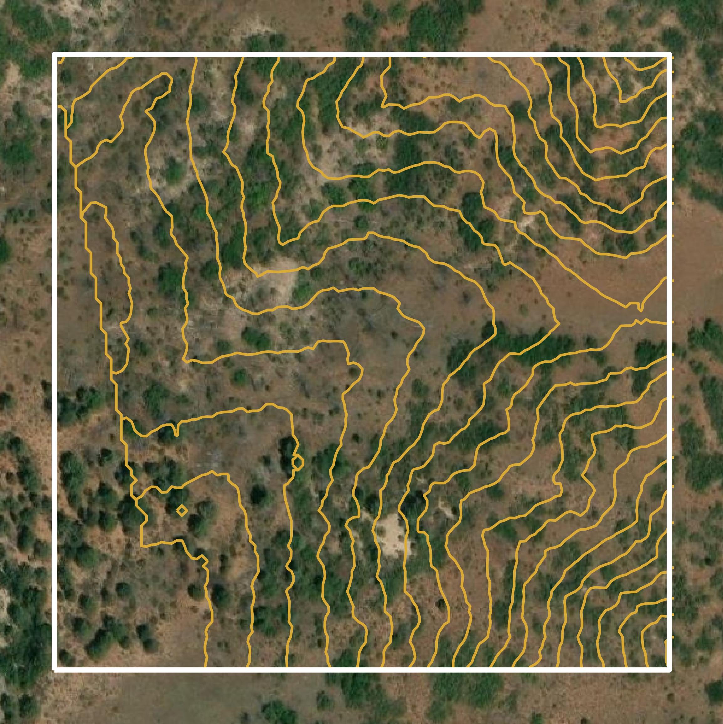 This image shows a contour map in Washington County created using GIS data in Equator.