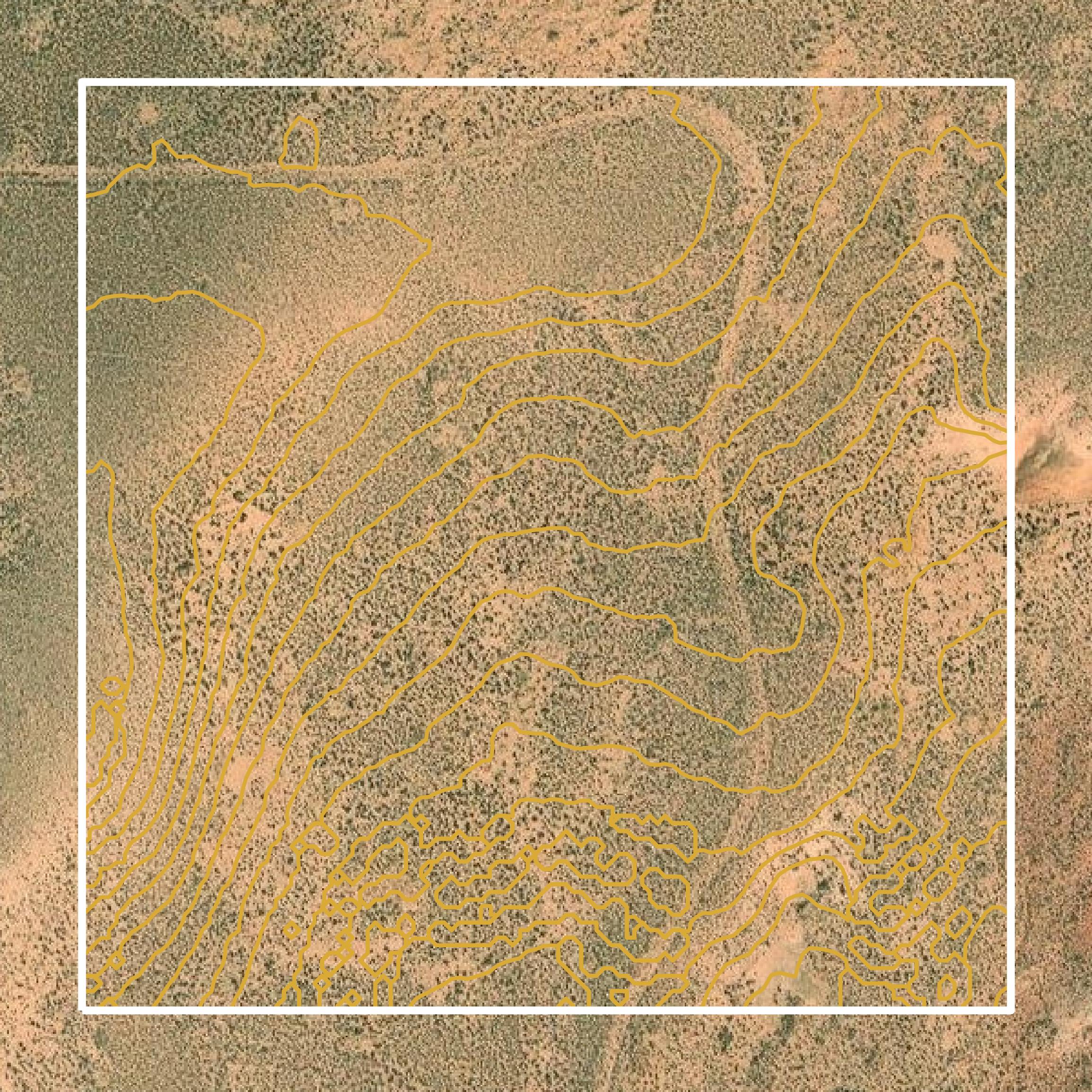 This image shows a contour map in Wayne County created using GIS data in Equator.
