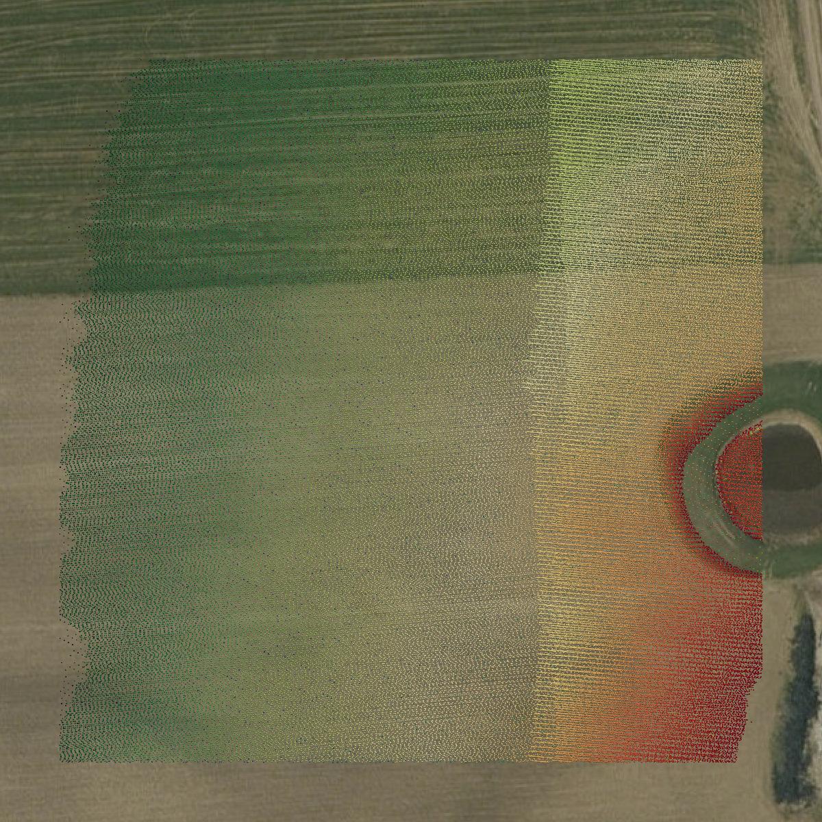 This image shows a LiDAR point cloud in Addison County created using GIS data in Equator.