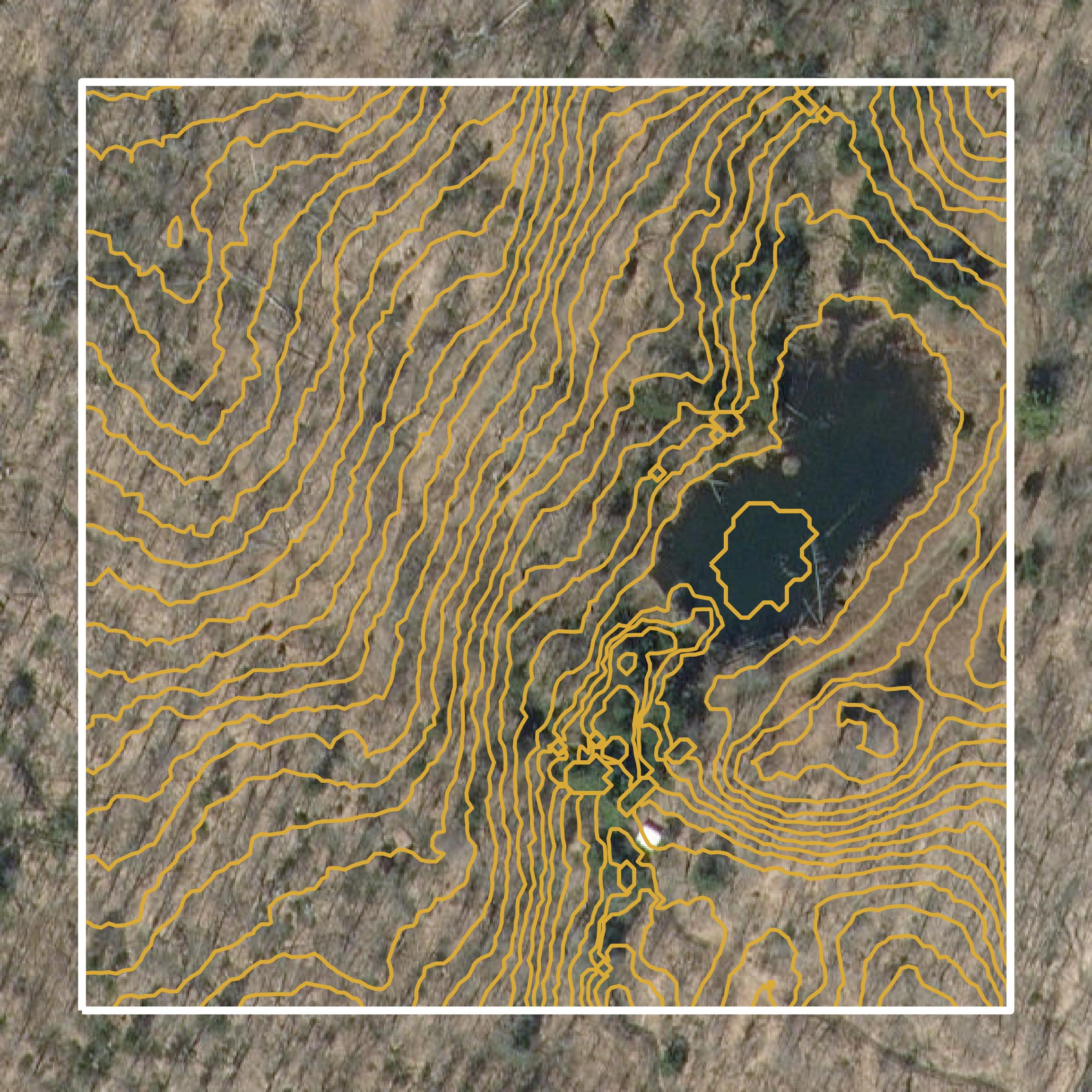 This image shows a contour map in Chittenden County created using GIS data in Equator.