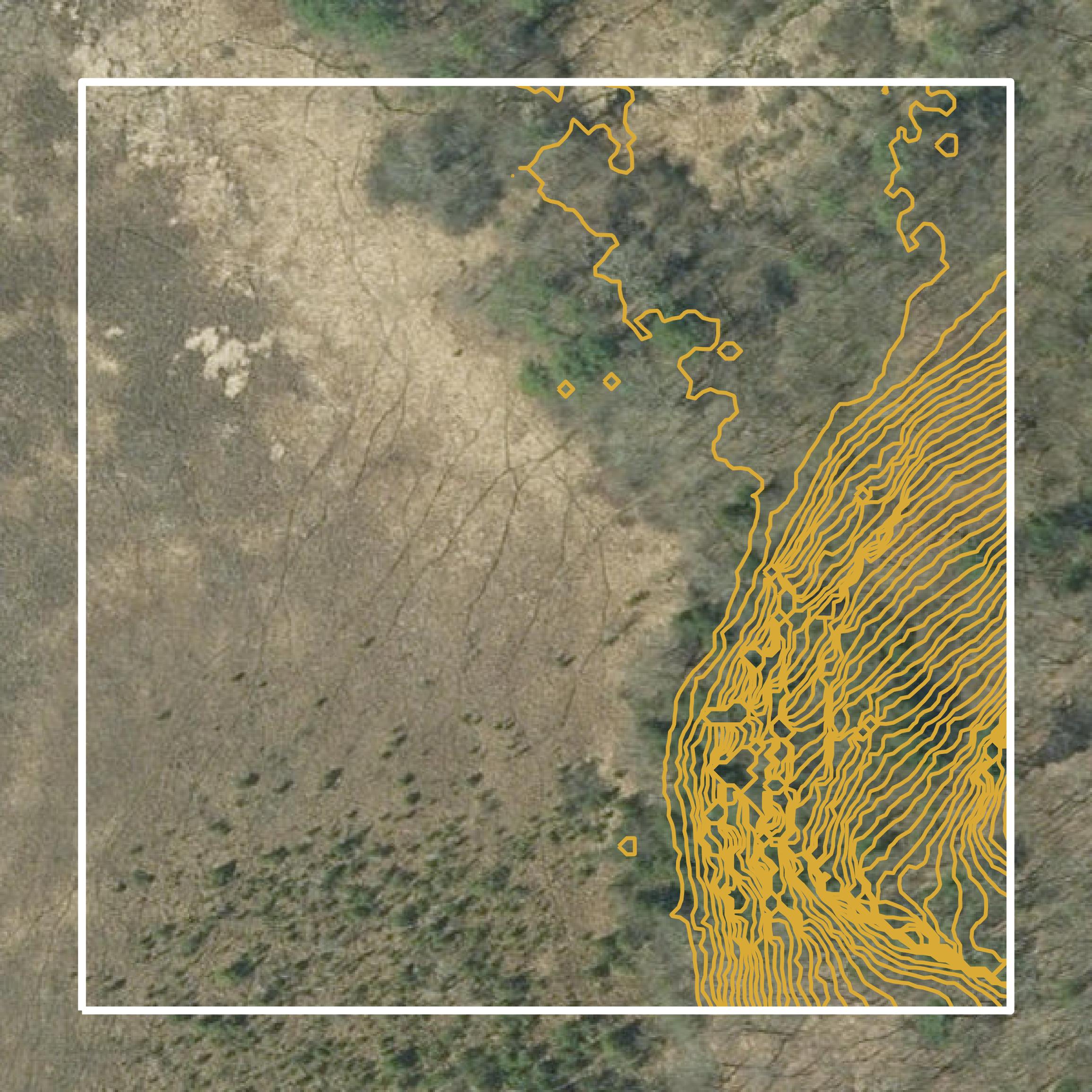 This image shows a contour map in Chittenden County created using GIS data in Equator.
