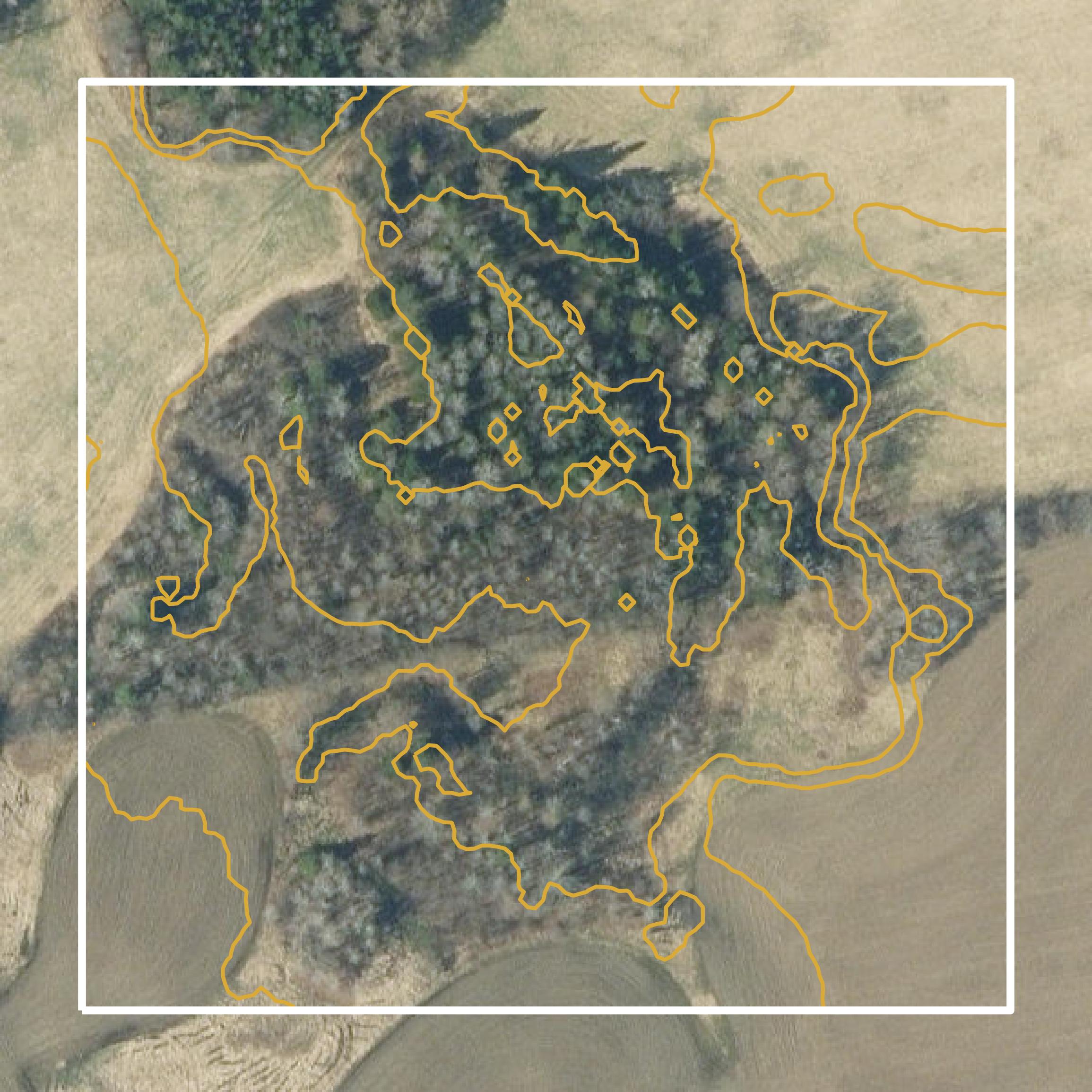 This image shows a contour map in Essex County created using GIS data in Equator.
