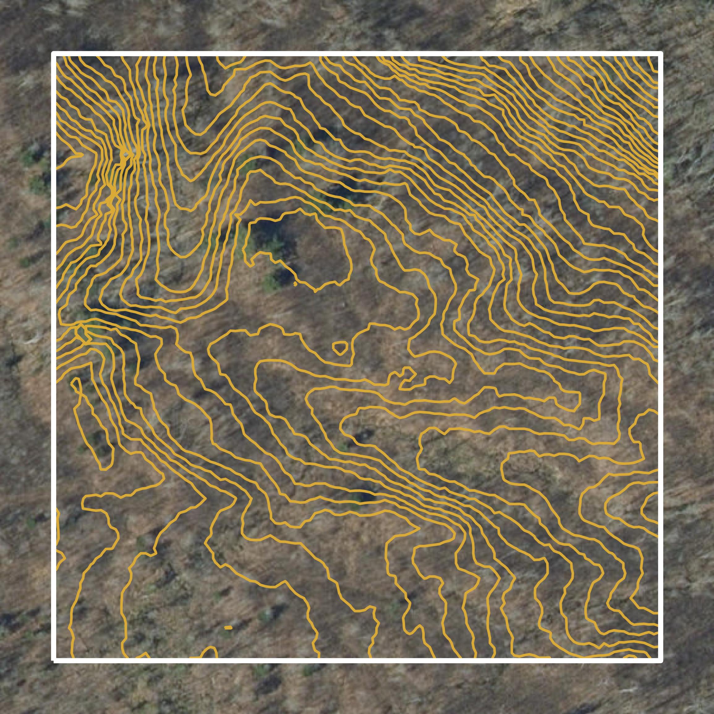 This image shows a contour map in Essex County created using GIS data in Equator.