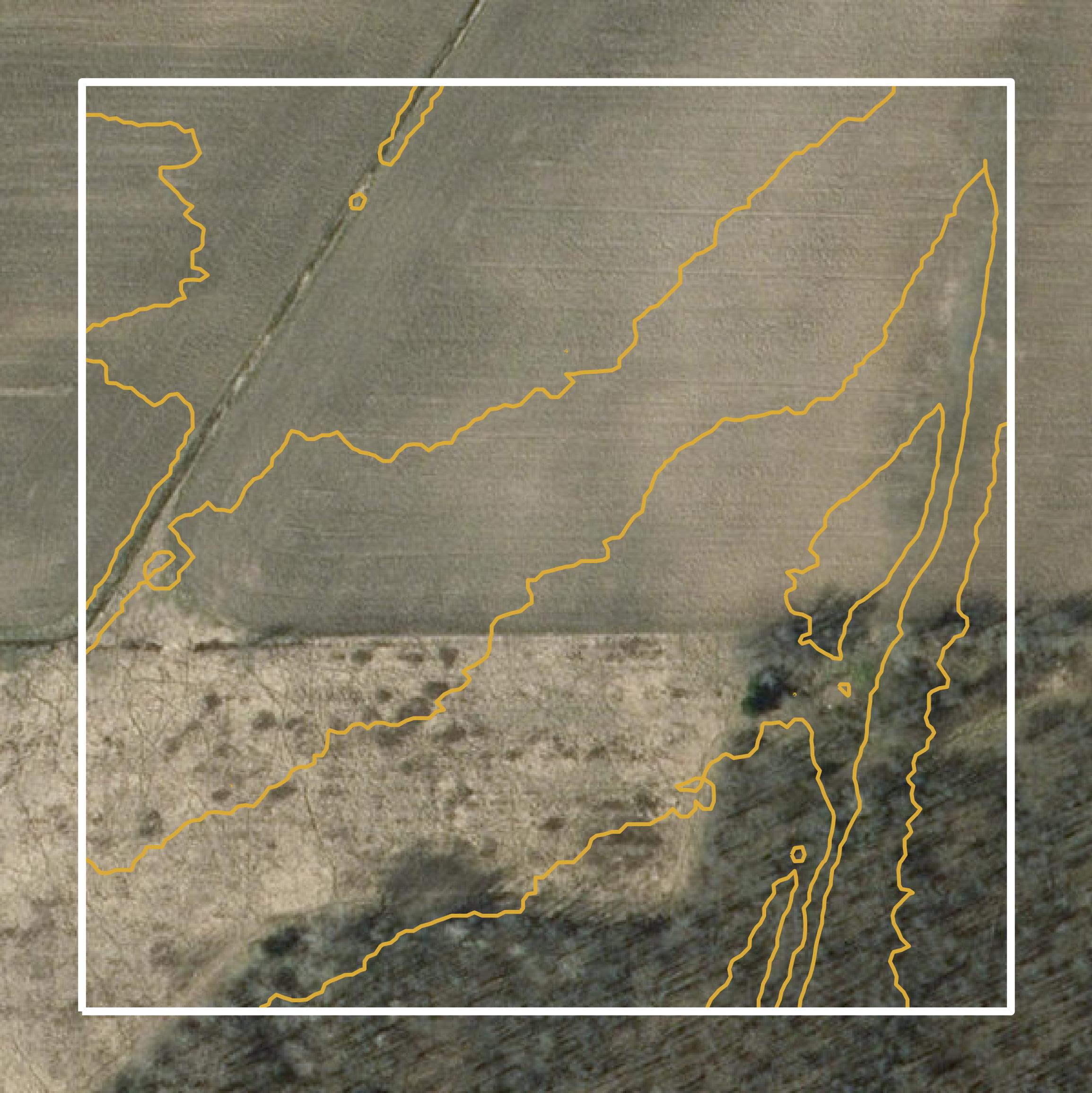 This image shows a contour map in Grand Isle County created using GIS data in Equator.