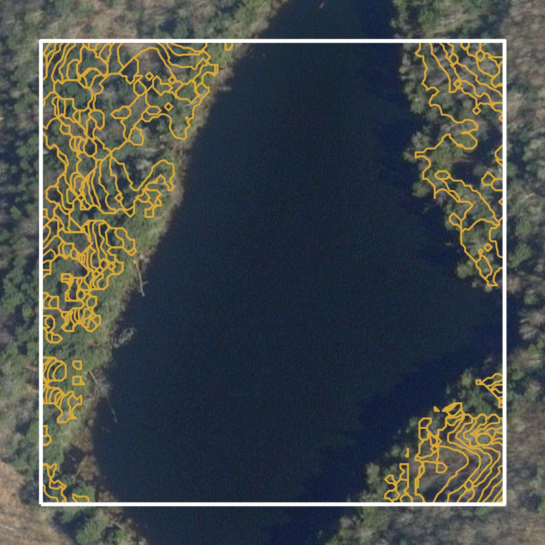 This image shows a contour map in Lamoille County created using GIS data in Equator.