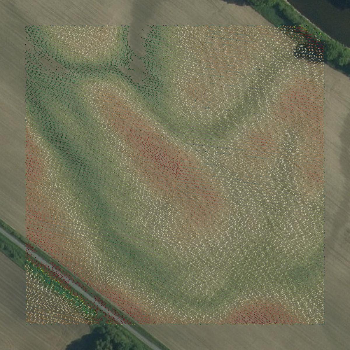 This image shows a LiDAR point cloud in Lamoille County created using GIS data in Equator.