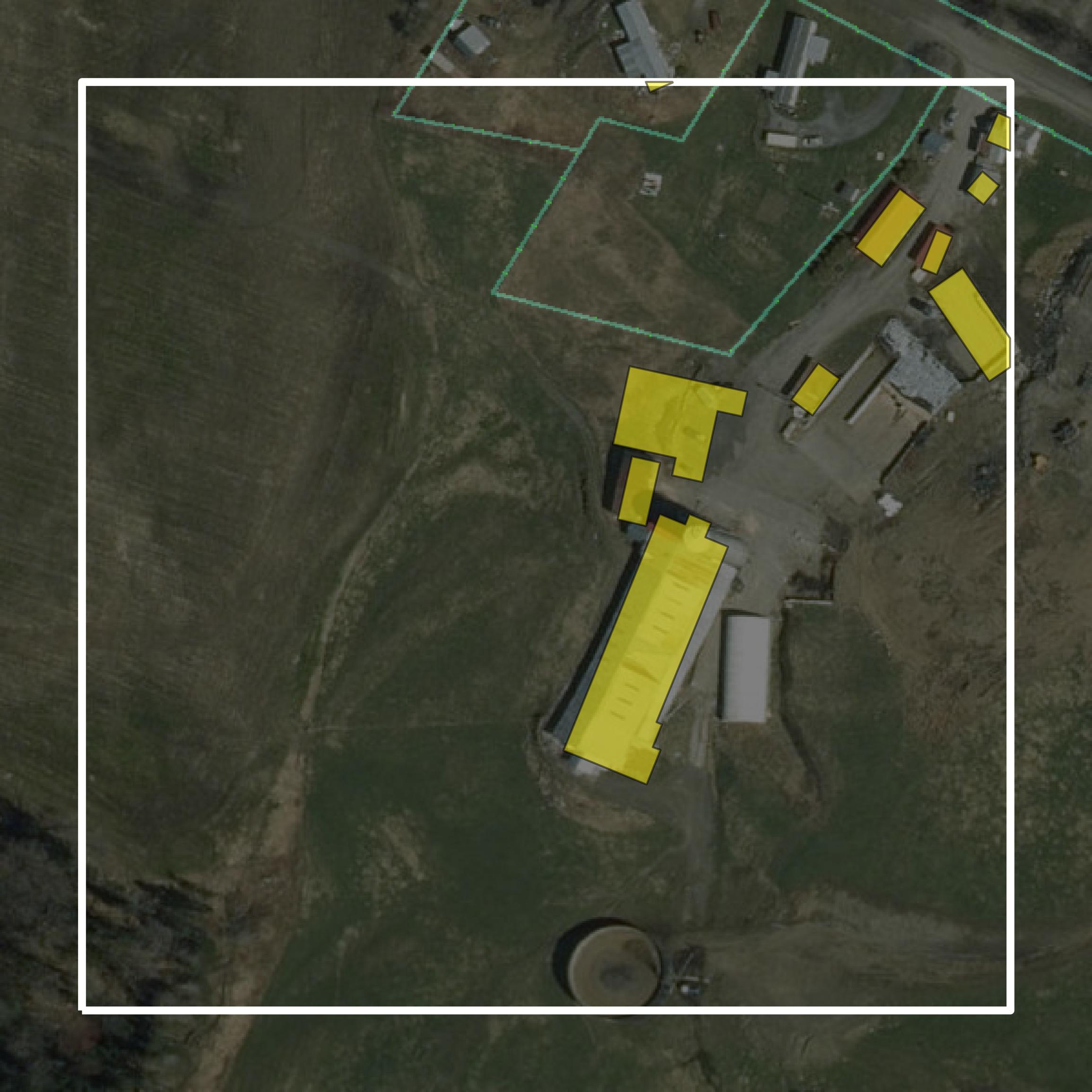 This image shows parcel and building data in Orange County created using GIS data in Equator.