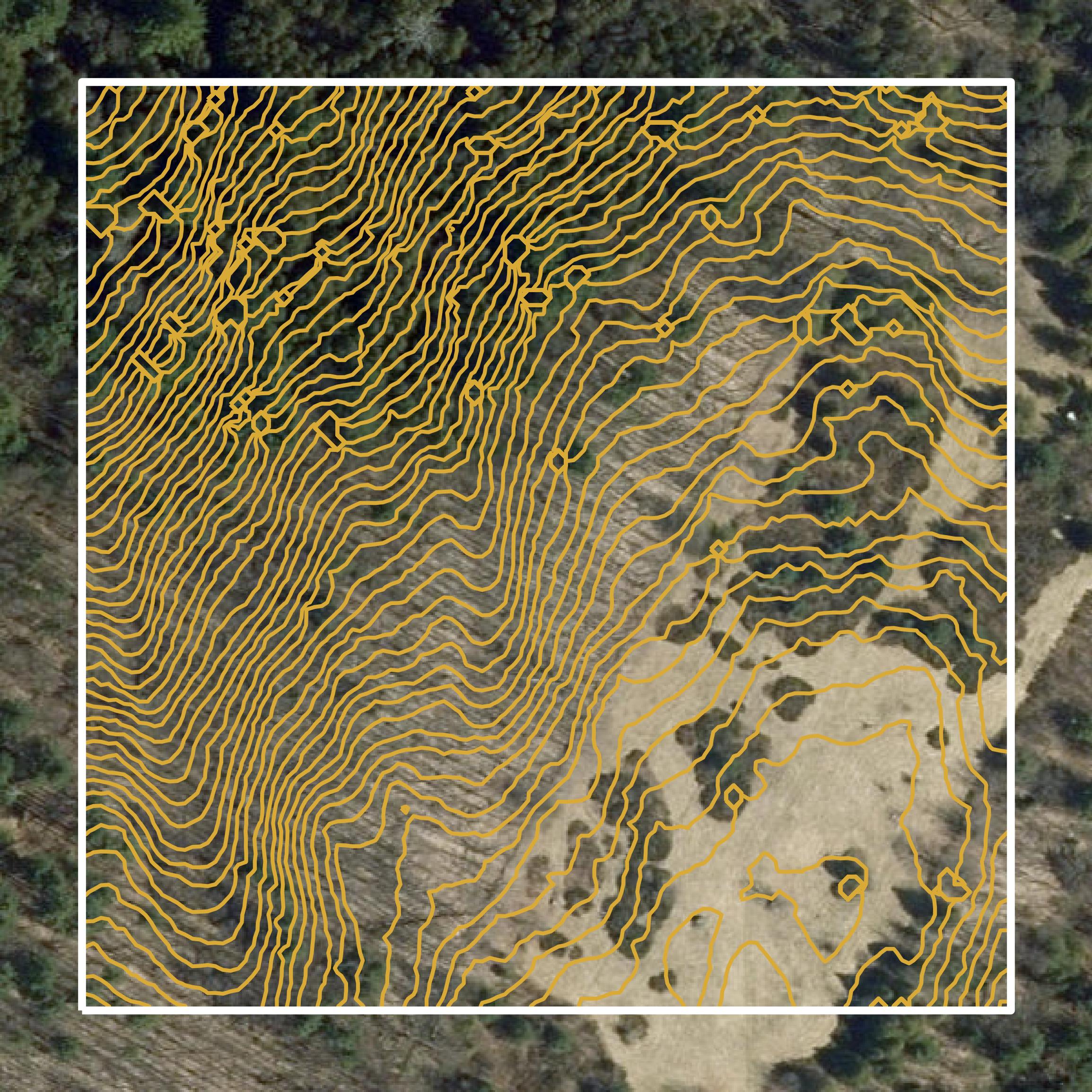 This image shows a contour map in Washington County created using GIS data in Equator.