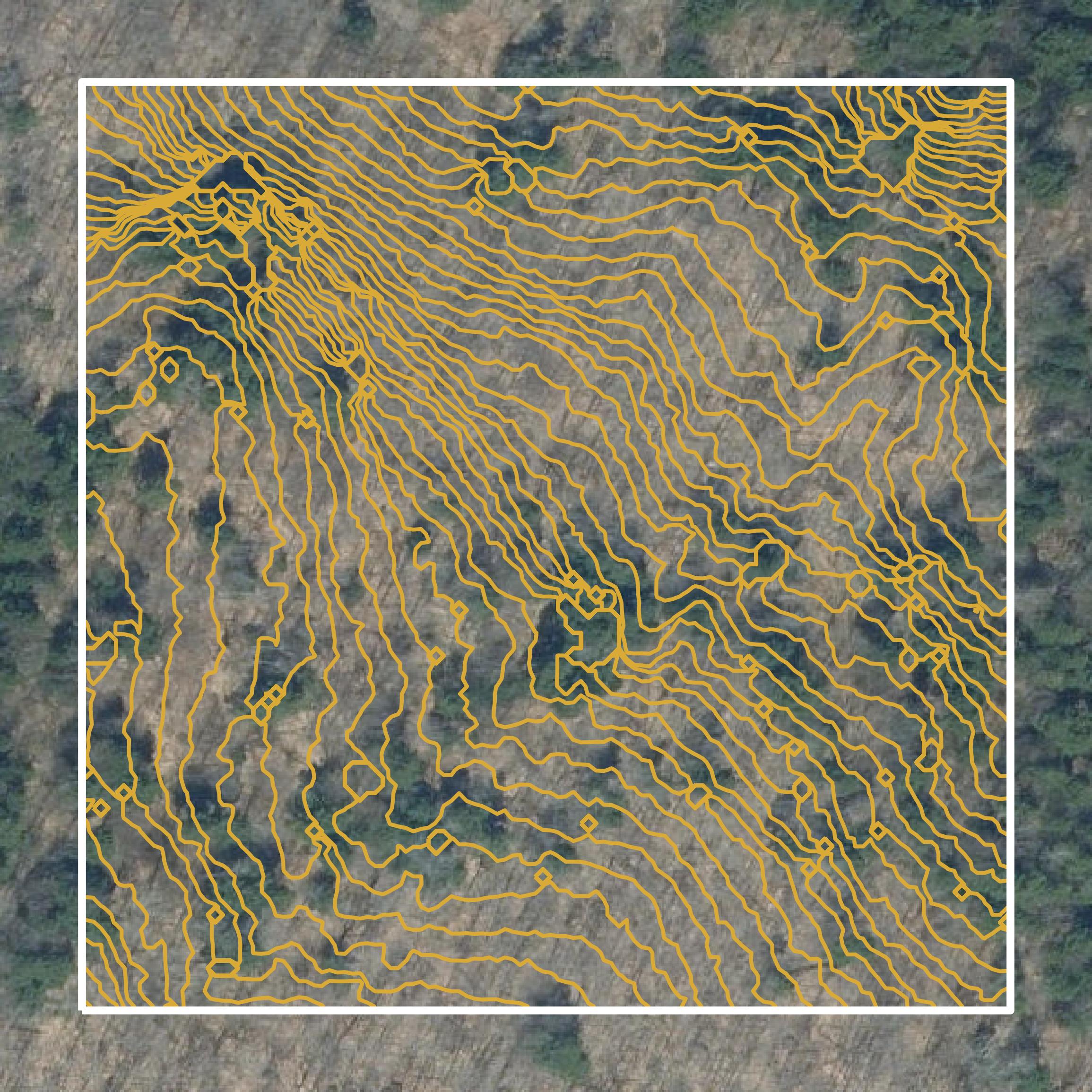This image shows a contour map in Washington County created using GIS data in Equator.