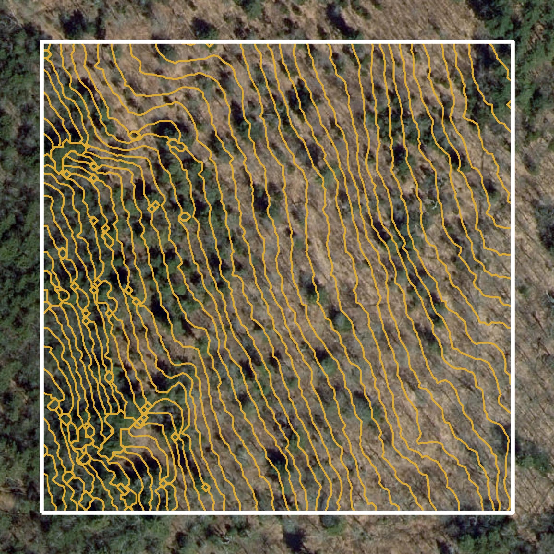 This image shows a contour map in Windham County created using GIS data in Equator.