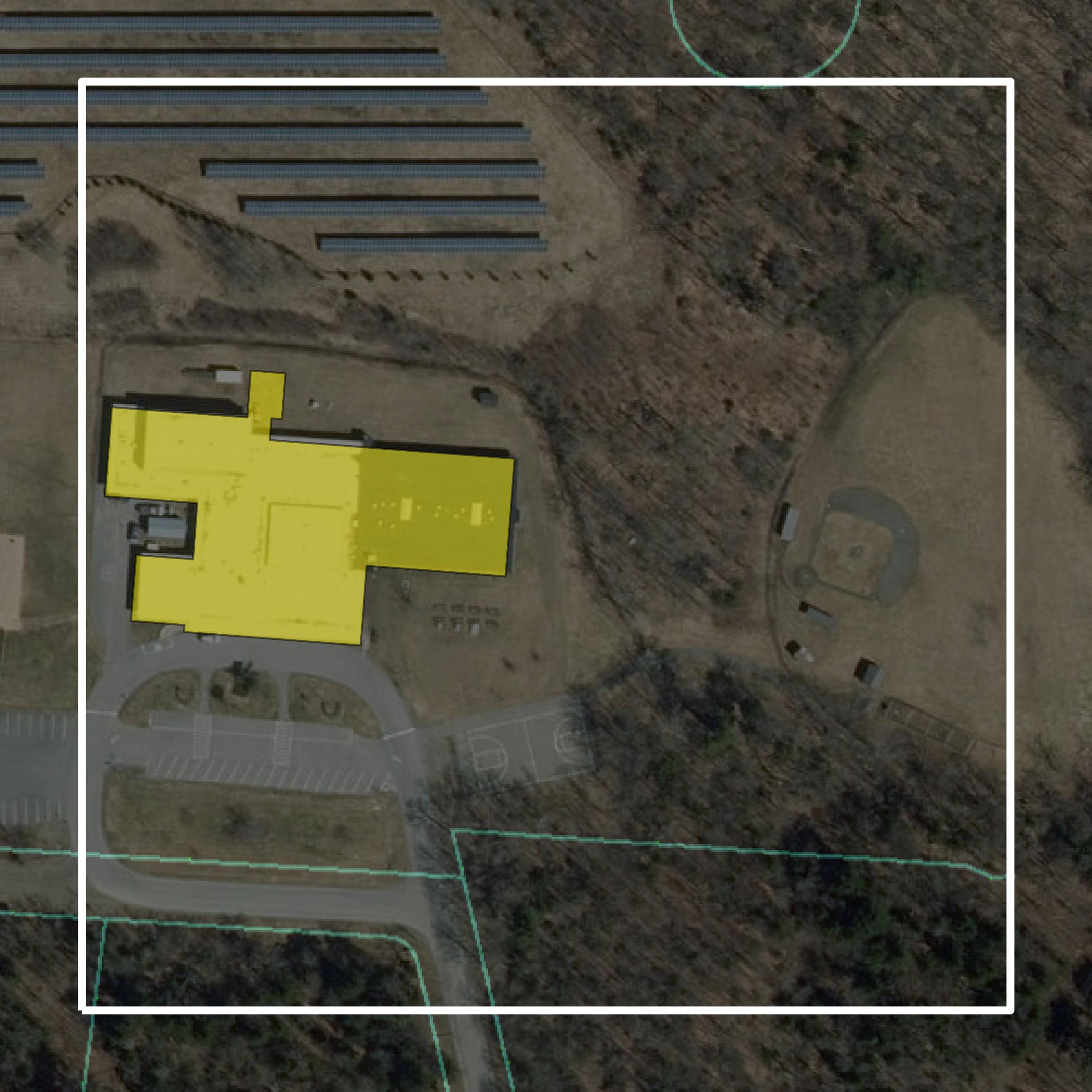 This image shows parcel and building data in Windham County created using GIS data in Equator.
