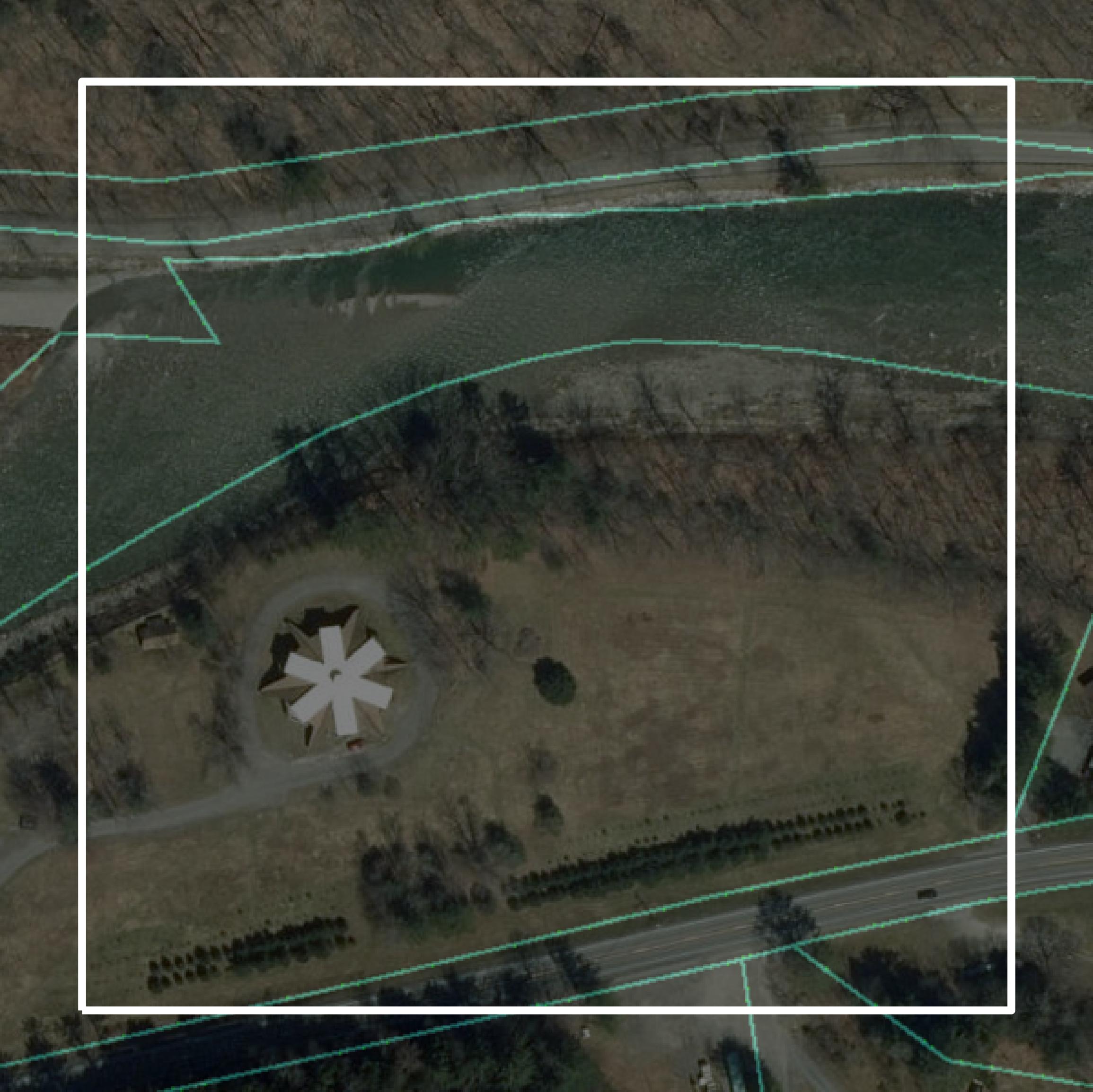 This image shows parcel and building data in Windsor County created using GIS data in Equator.