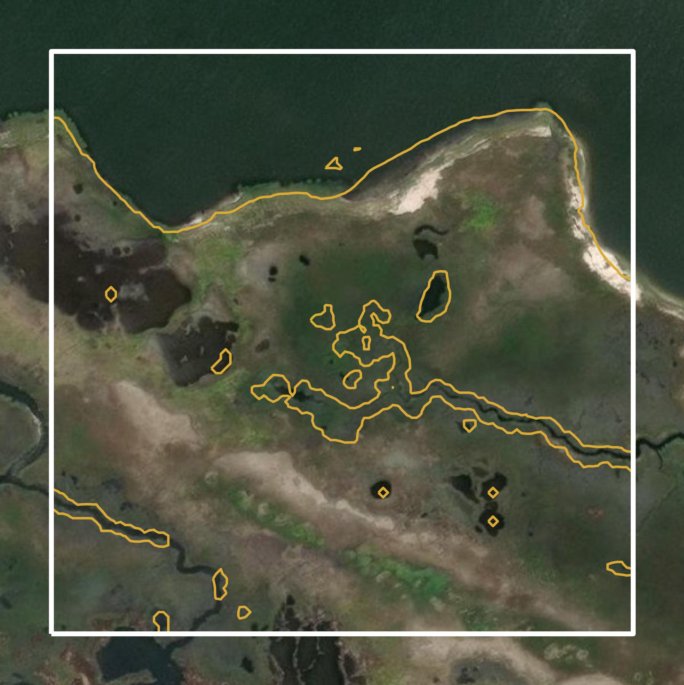 This image shows a contour map in Accomack County created using GIS data in Equator.