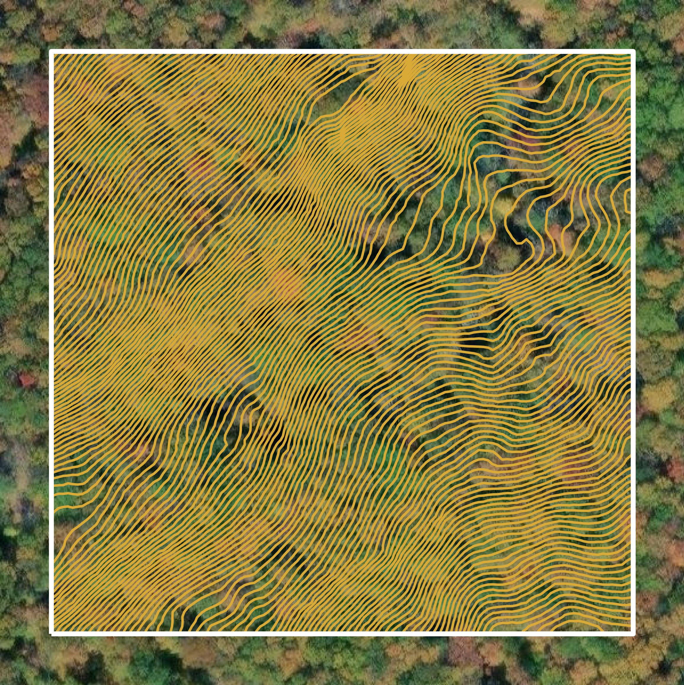 This image shows a contour map in Alleghany County created using GIS data in Equator.