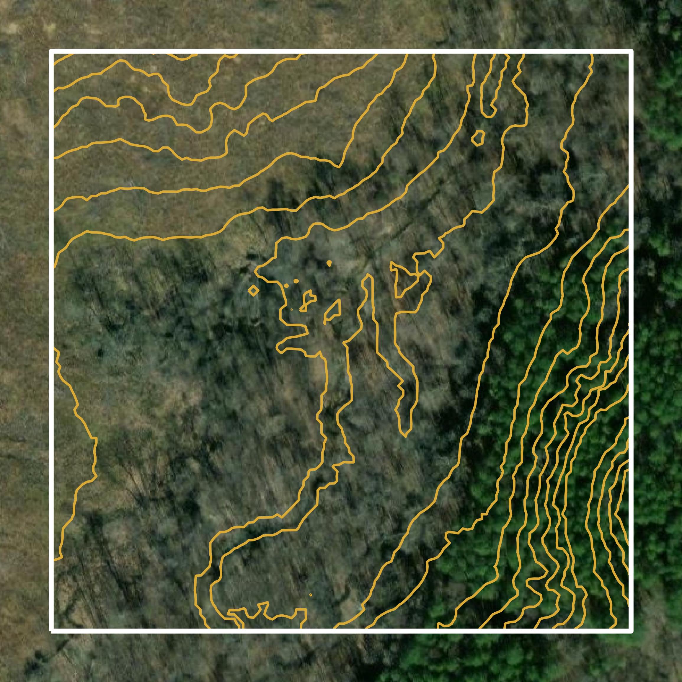 This image shows a contour map in Amelia County created using GIS data in Equator.