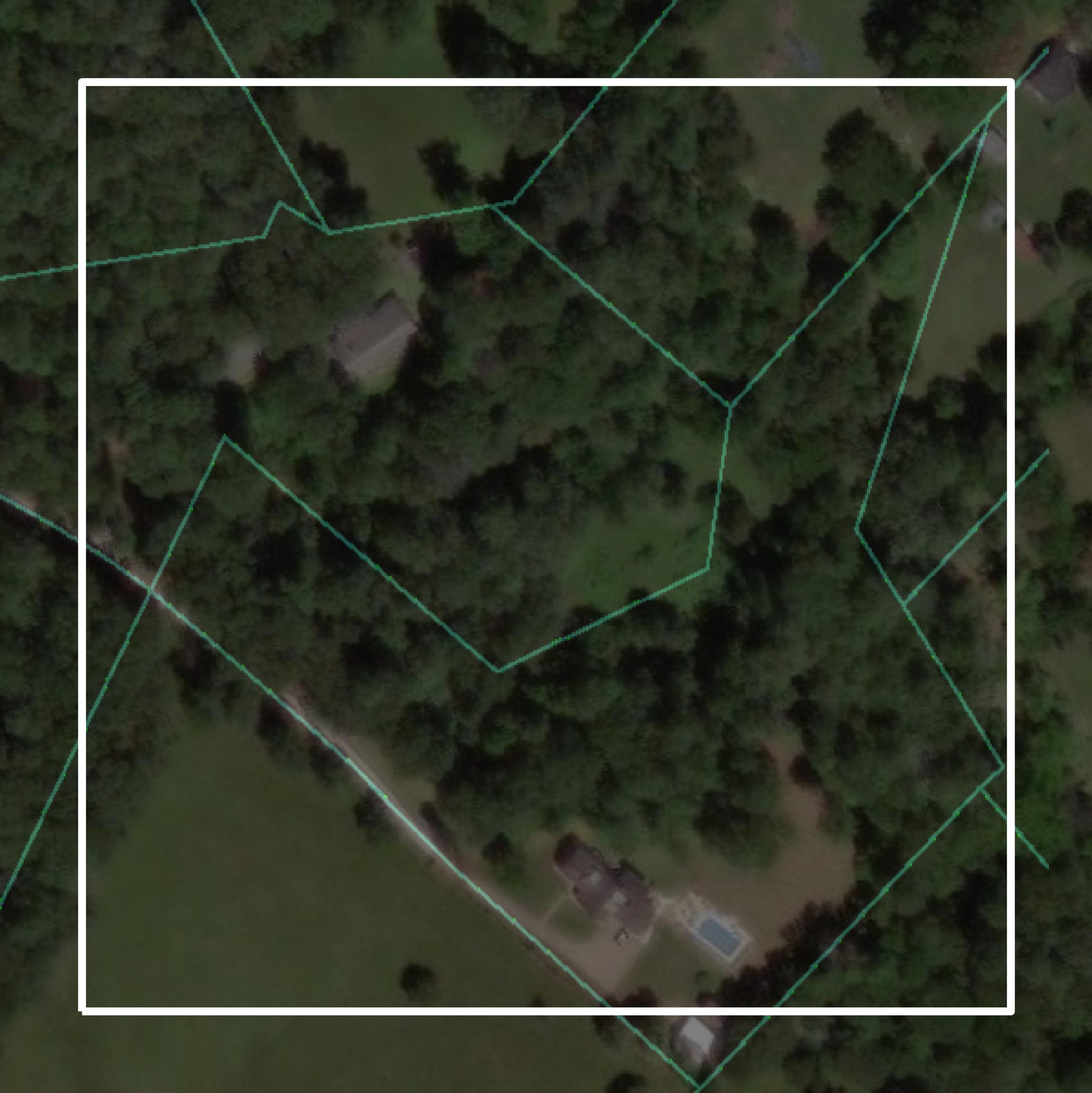 This image shows parcel and building data in Amherst County created using GIS data in Equator.