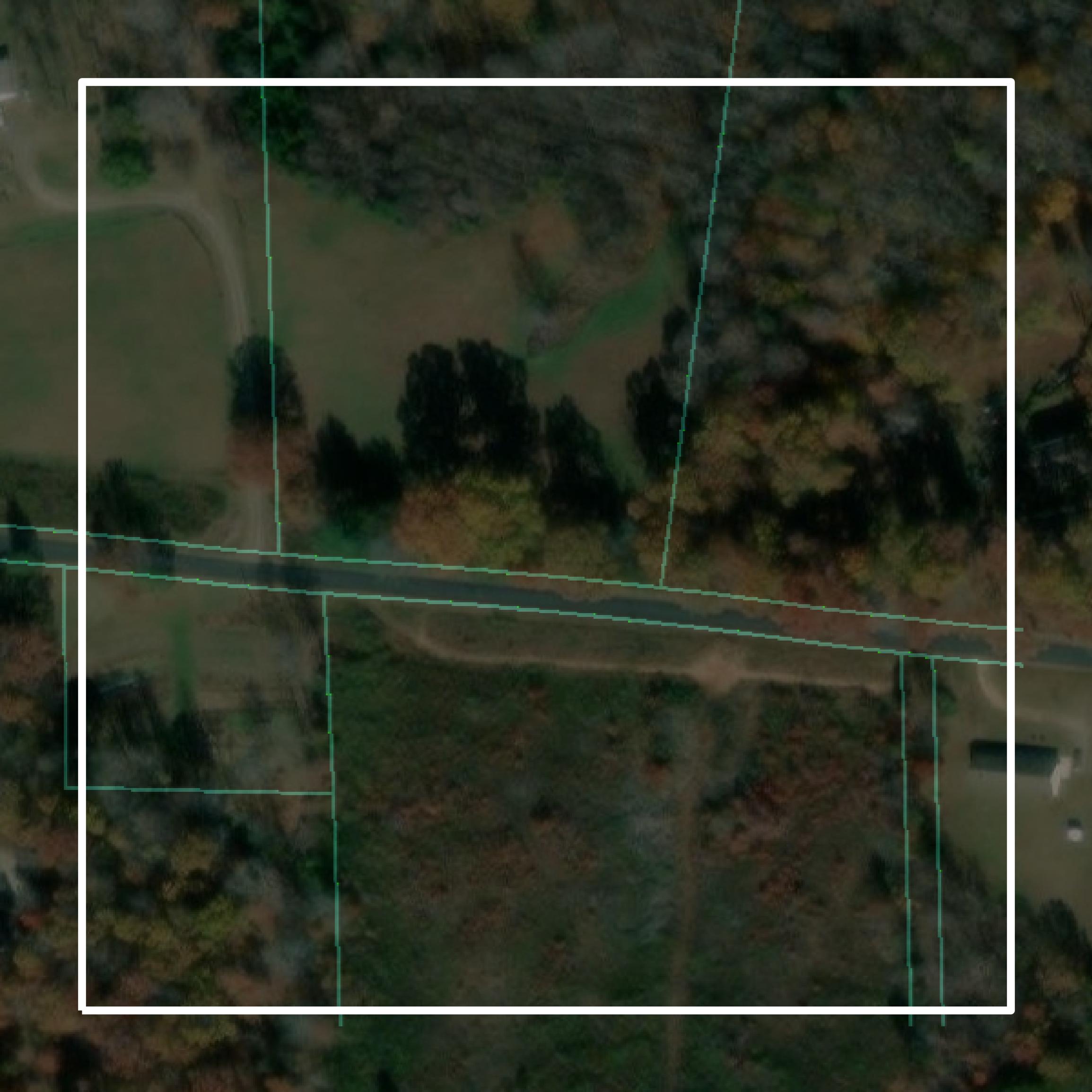 This image shows parcel and building data in Amherst County created using GIS data in Equator.