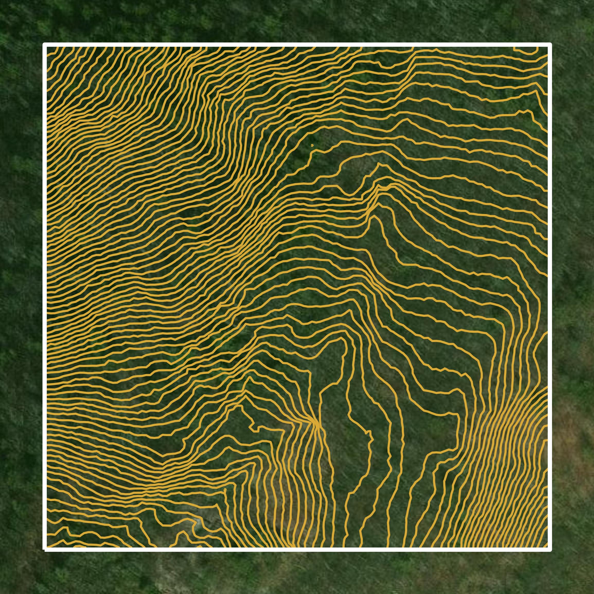 This image shows a contour map in Augusta County created using GIS data in Equator.