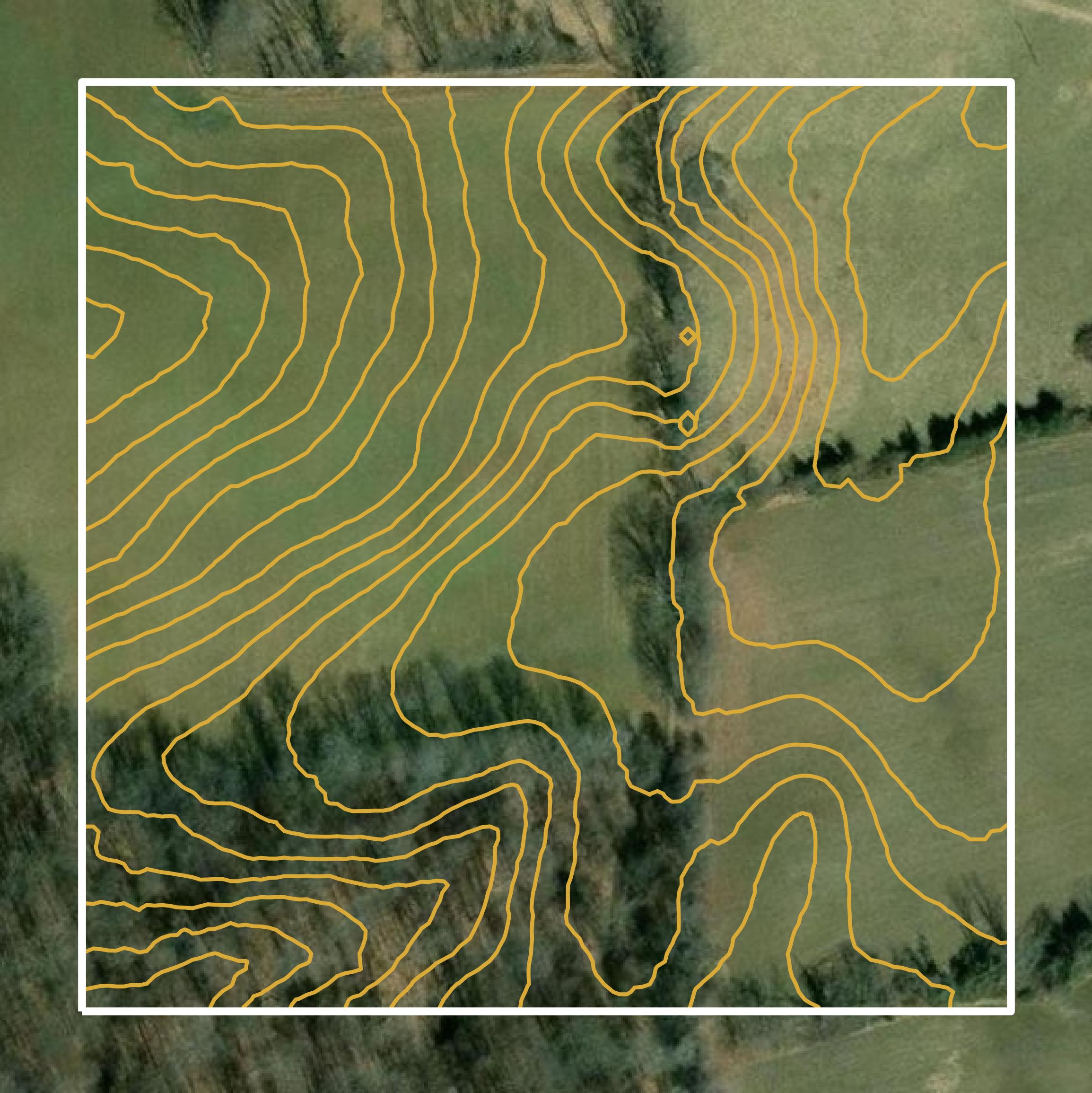 This image shows a contour map in Augusta County created using GIS data in Equator.