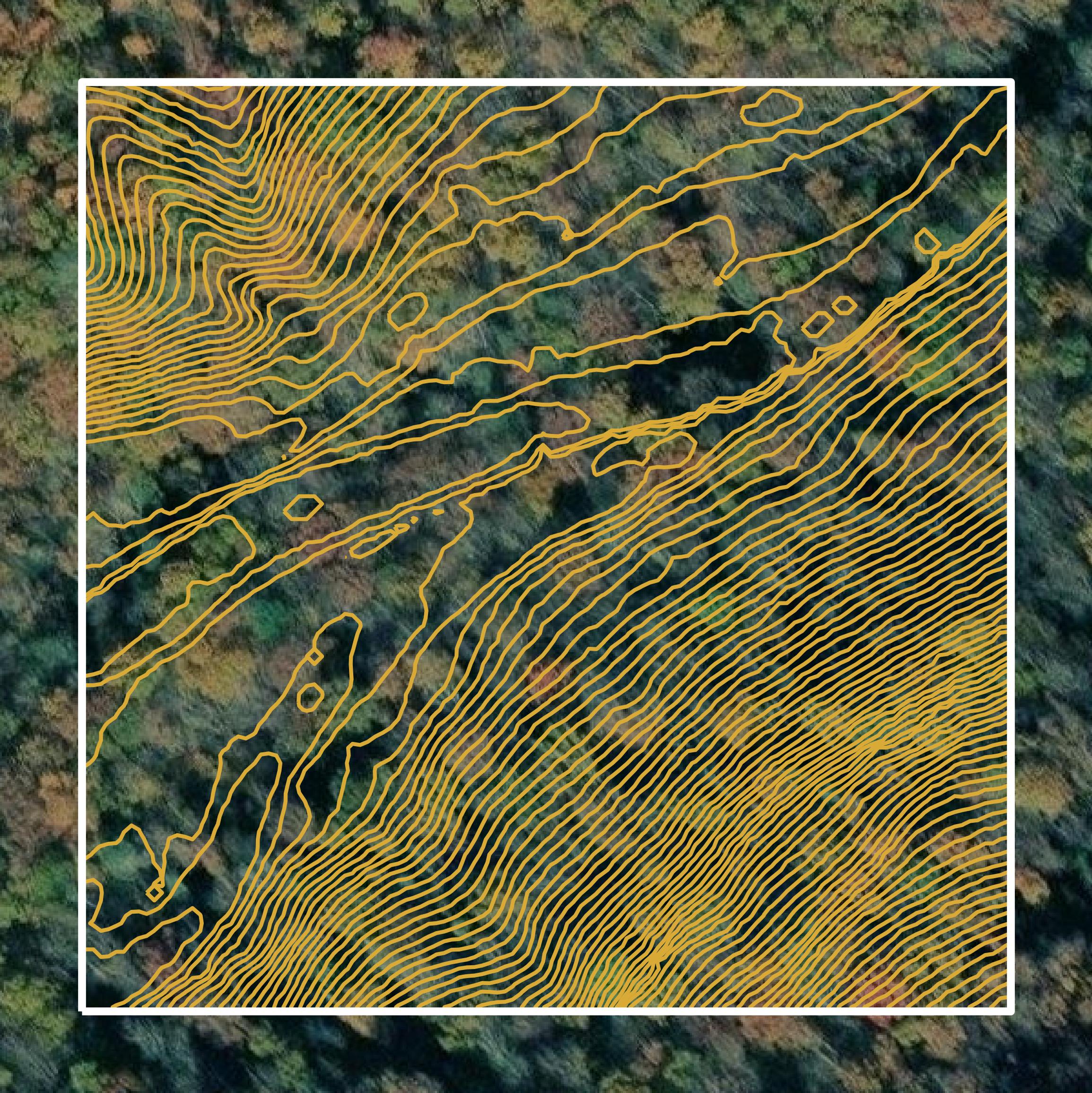 This image shows a contour map in Bath County created using GIS data in Equator.