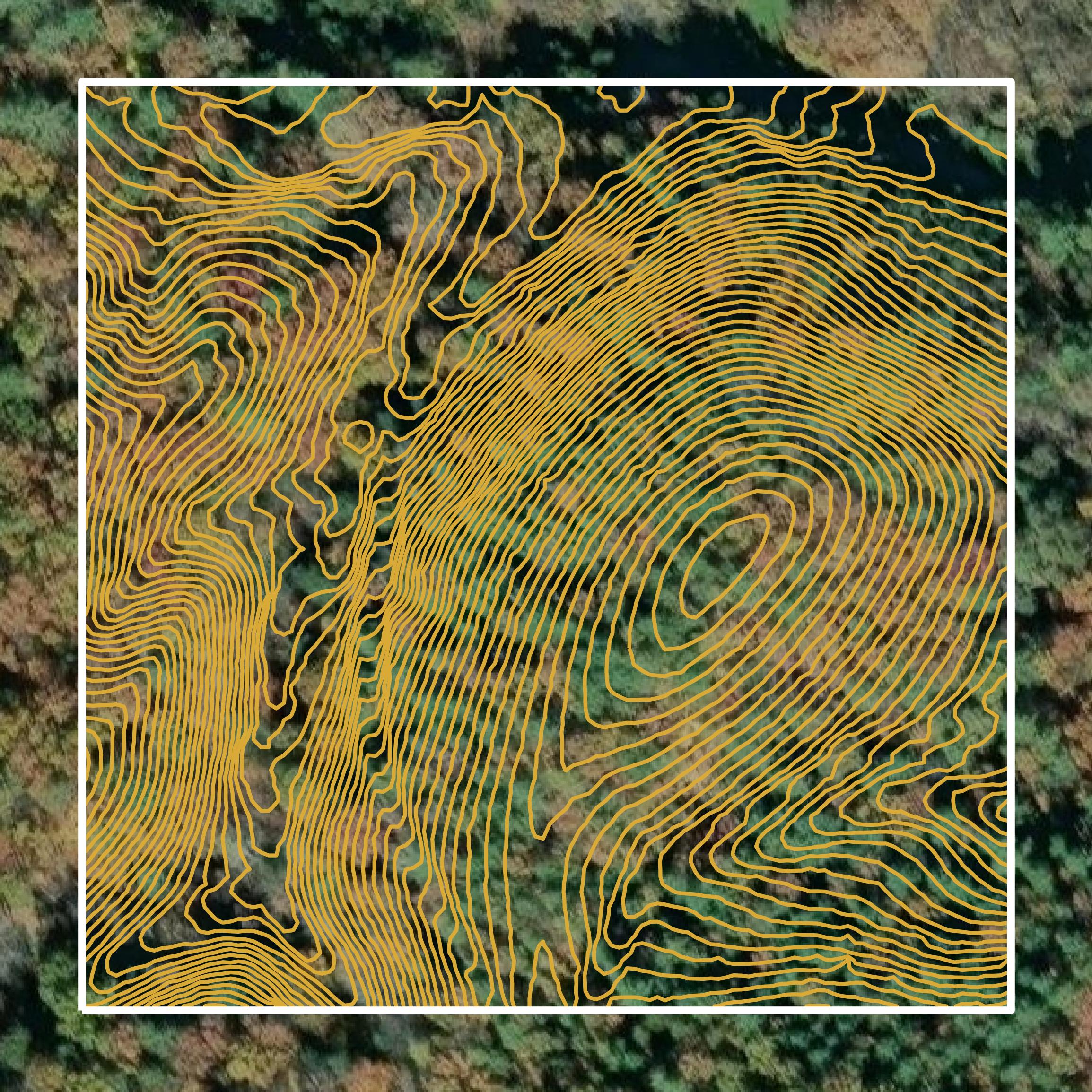 This image shows a contour map in Bath County created using GIS data in Equator.
