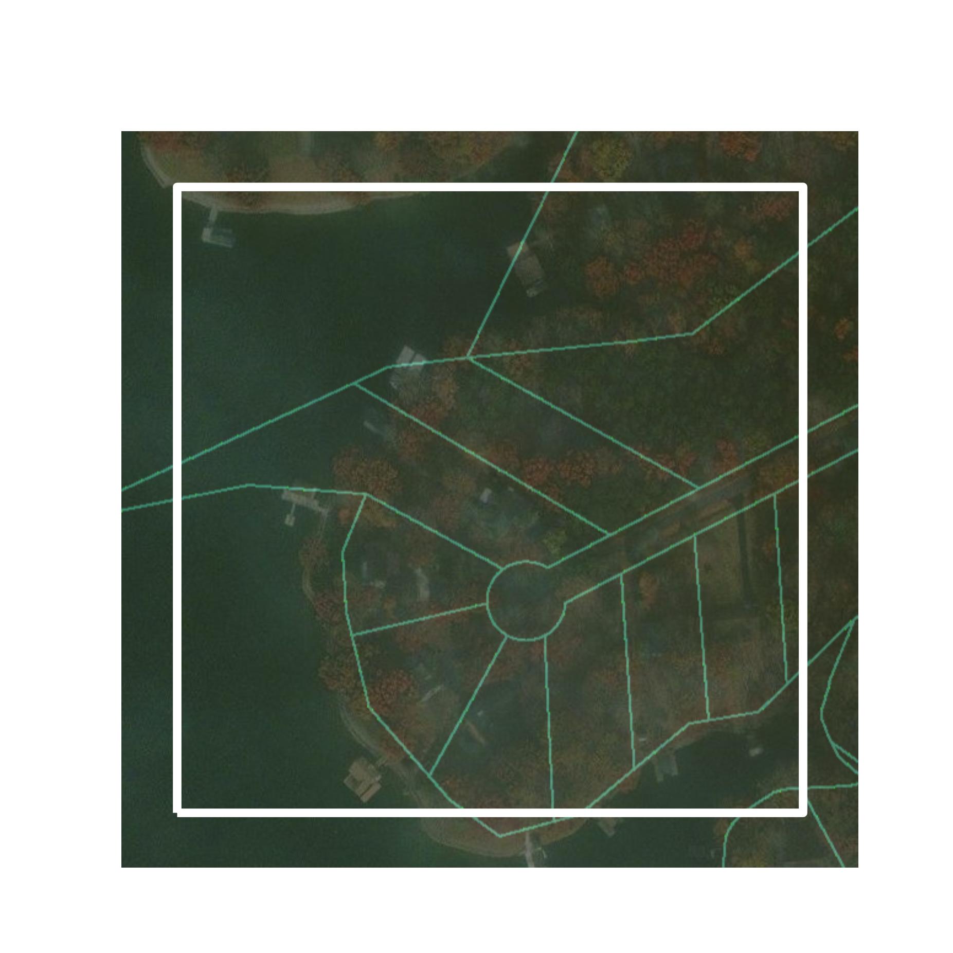 This image shows parcel and building data in Bland County created using GIS data in Equator.