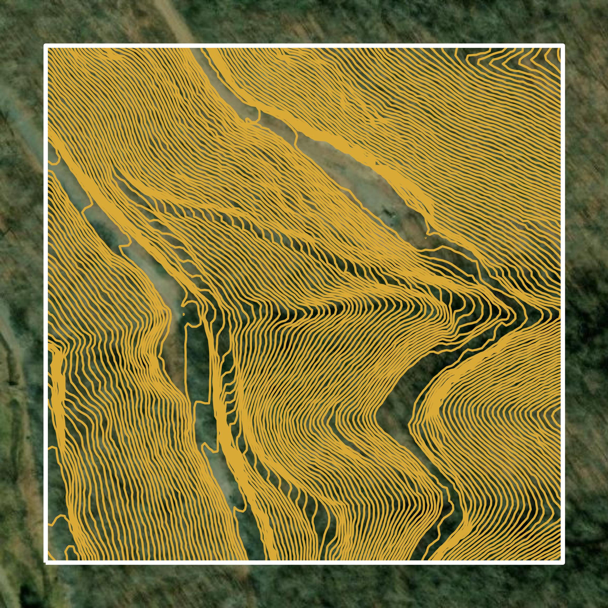 This image shows a contour map in Buchanan County created using GIS data in Equator.