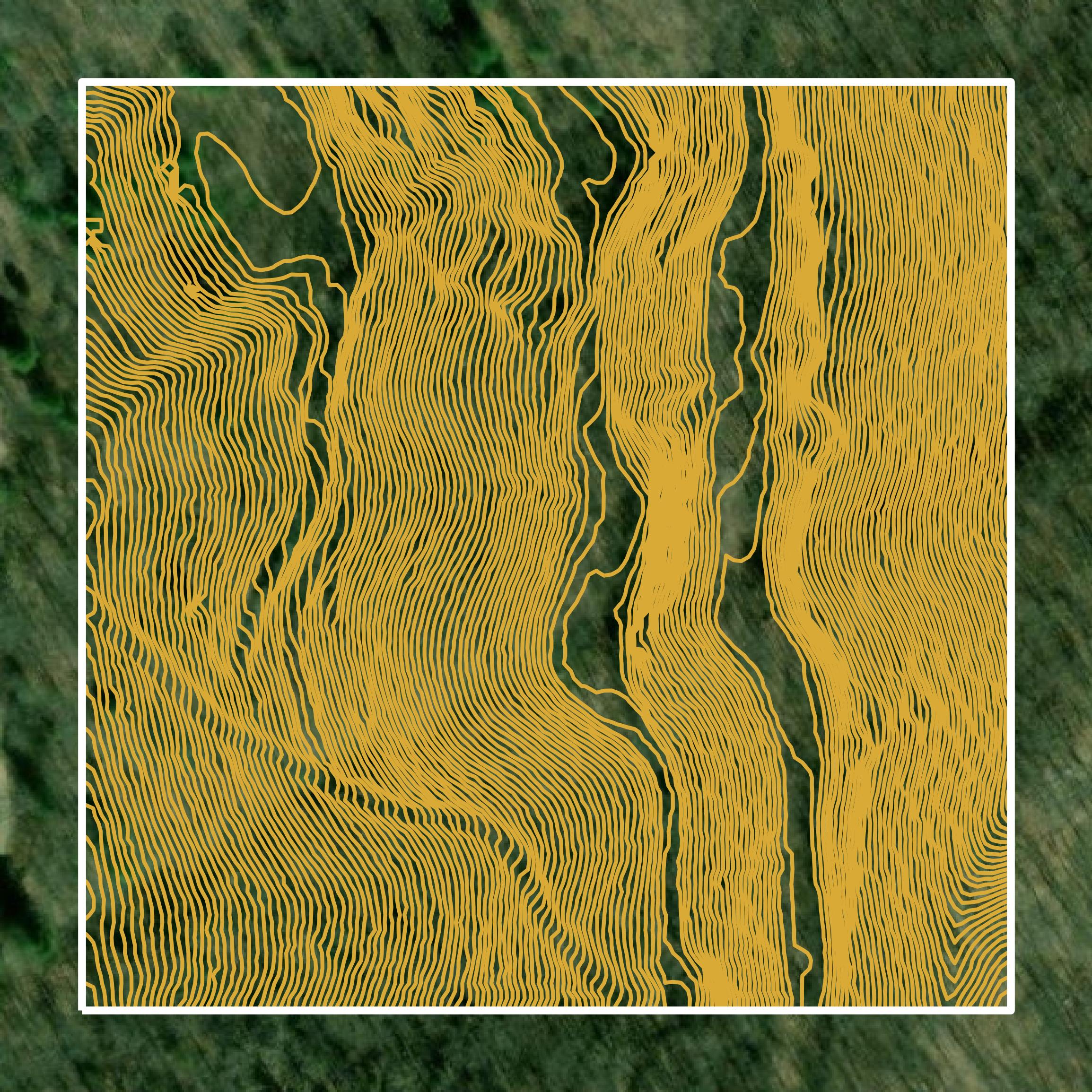 This image shows a contour map in Buchanan County created using GIS data in Equator.