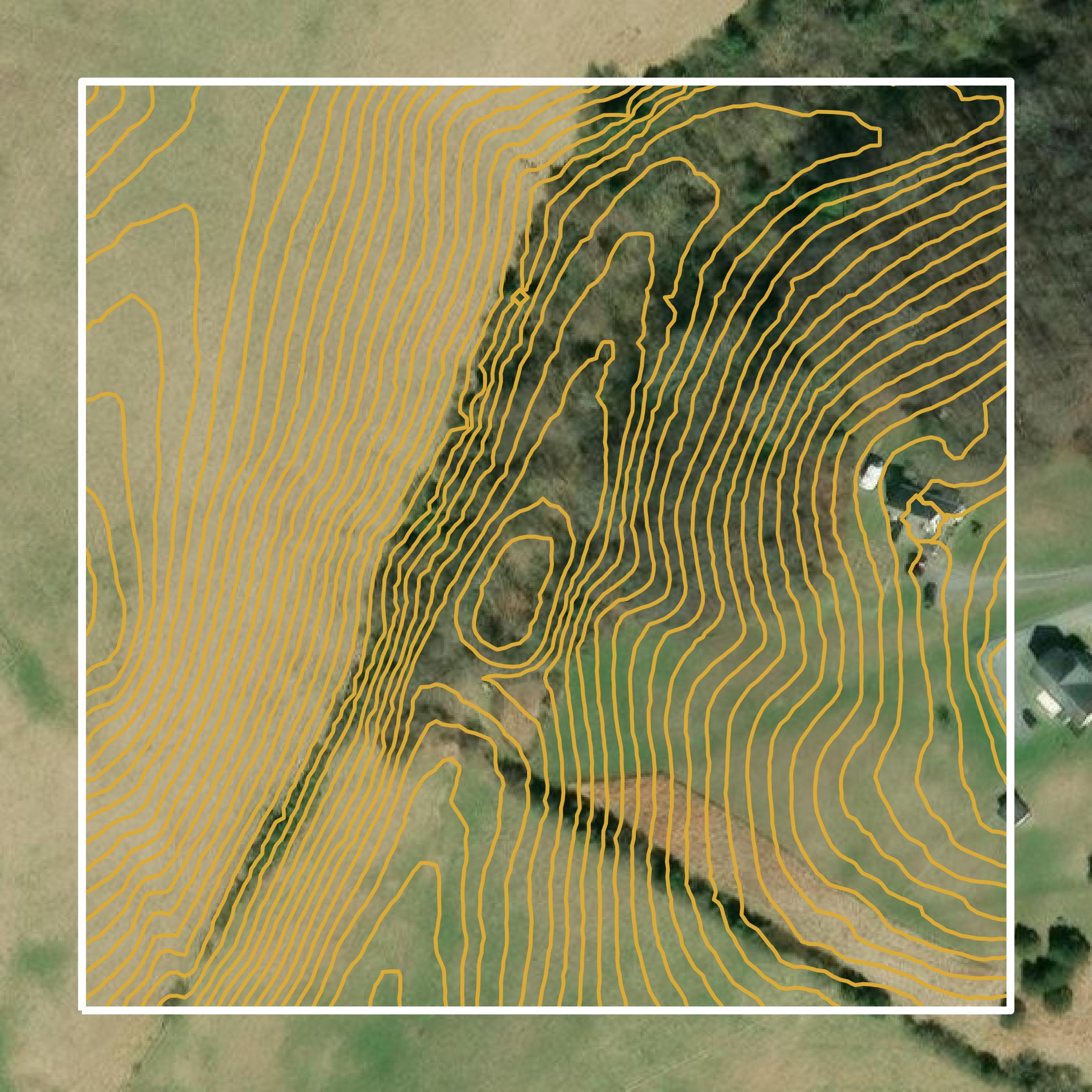 This image shows a contour map in Buena Vista city created using GIS data in Equator.