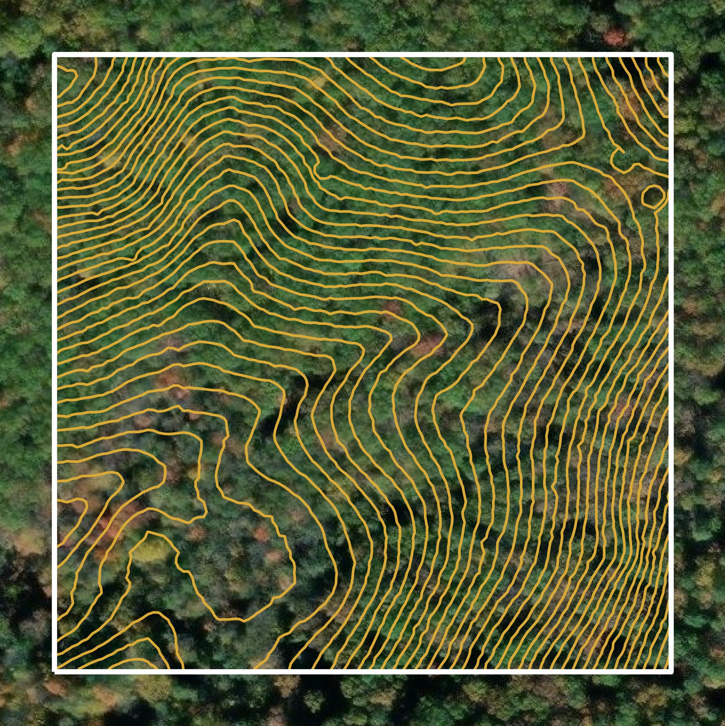 This image shows a contour map in Buena Vista city created using GIS data in Equator.