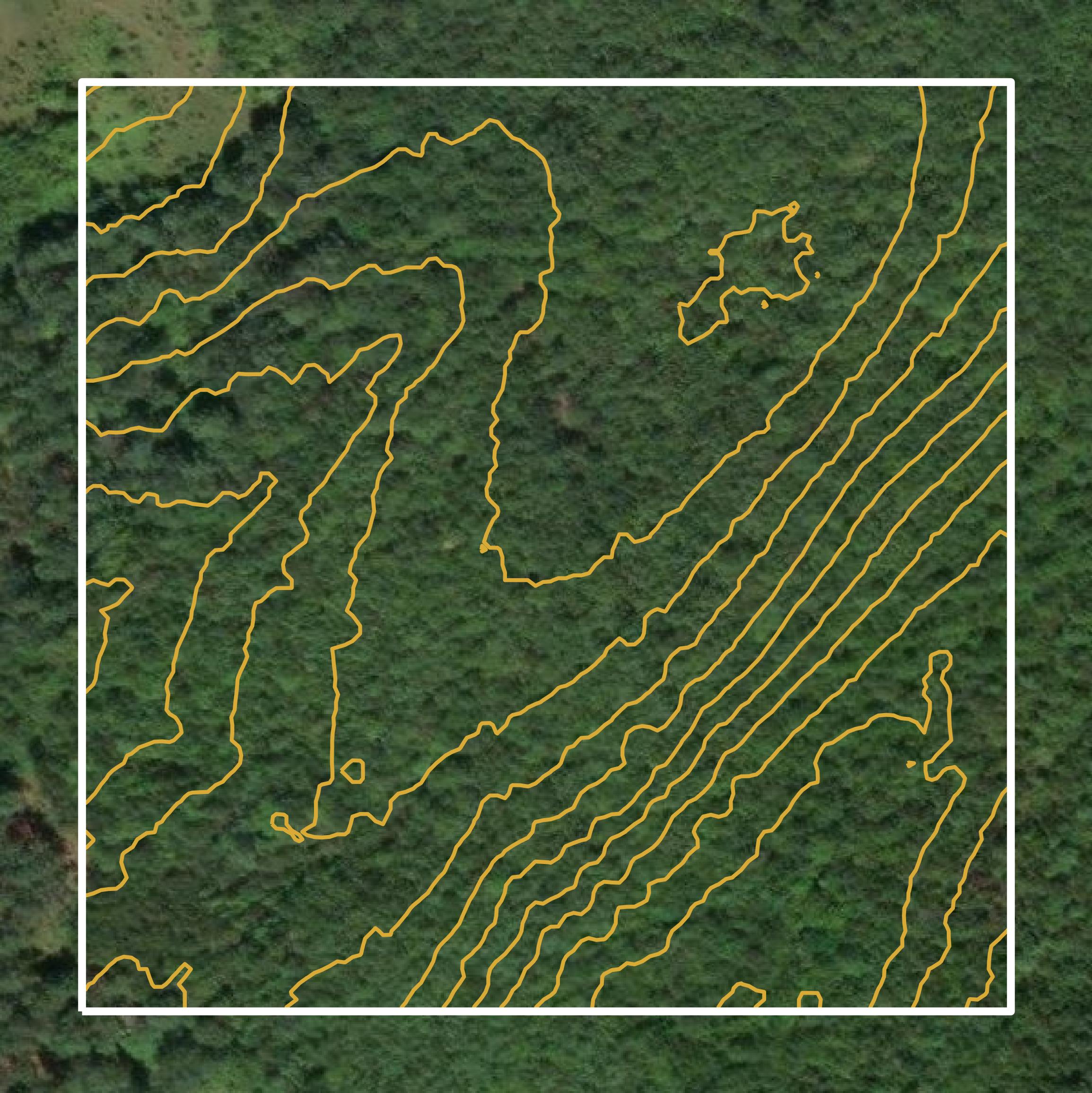 This image shows a contour map in Campbell County created using GIS data in Equator.