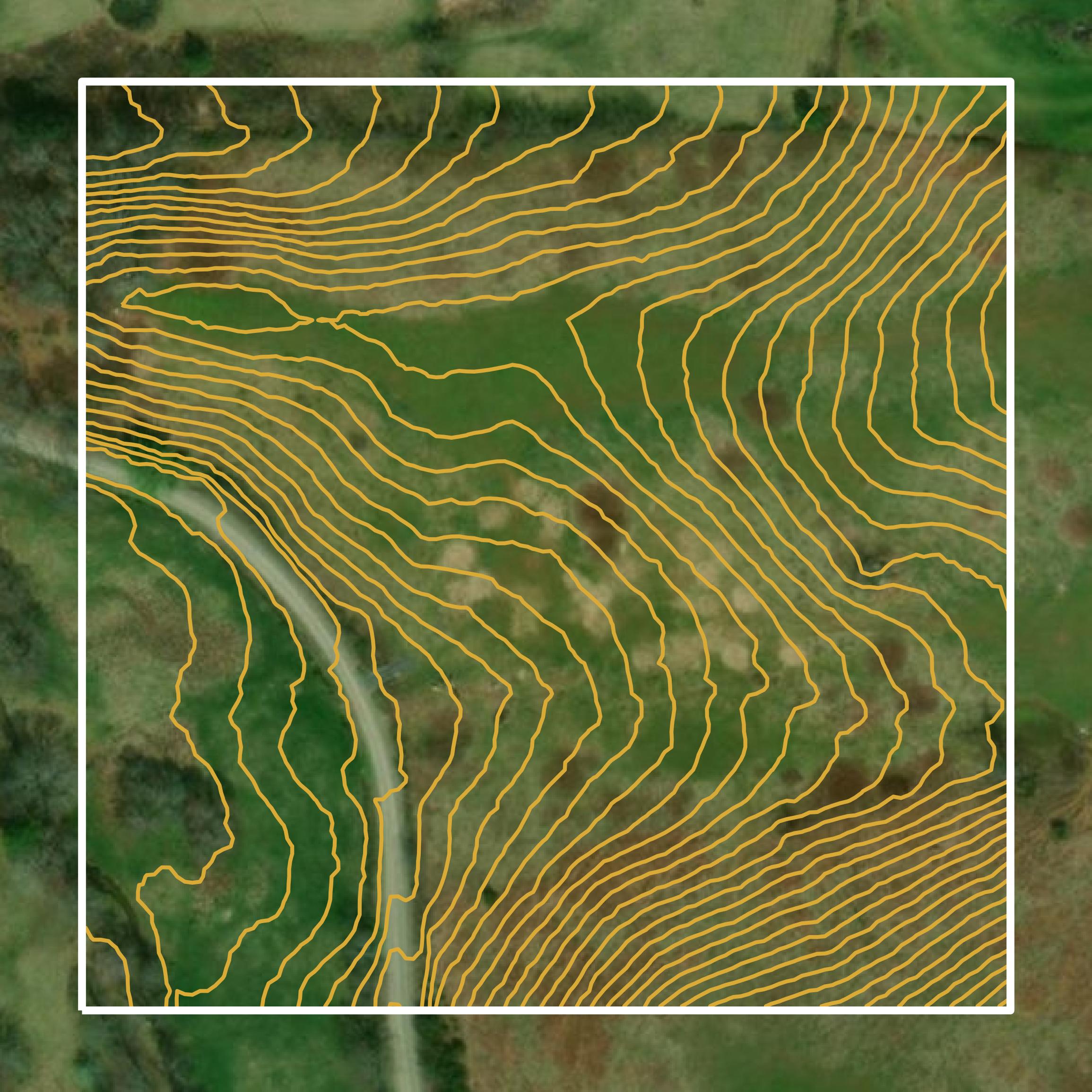 This image shows a contour map in Carroll County created using GIS data in Equator.