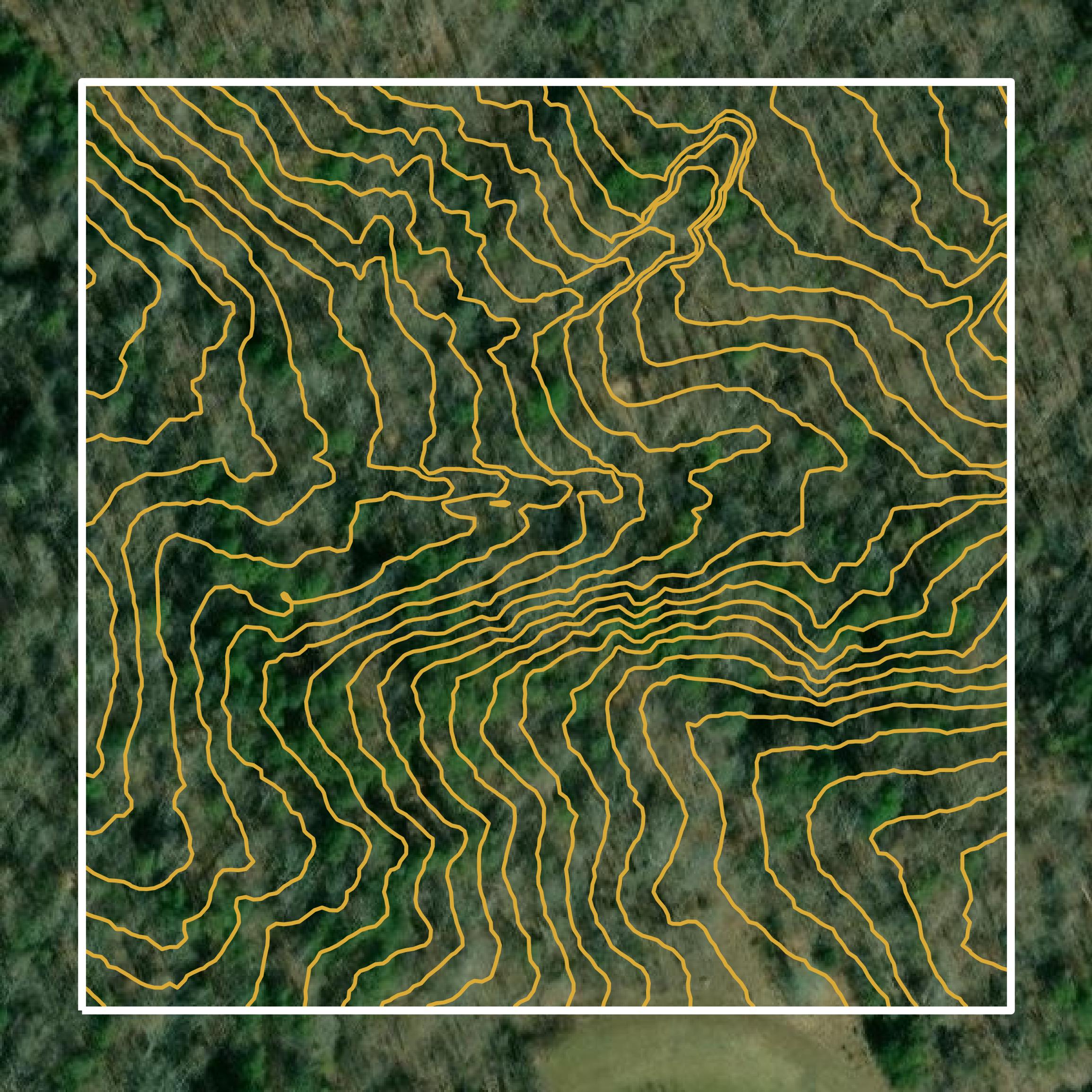 This image shows a contour map in Charlotte County created using GIS data in Equator.