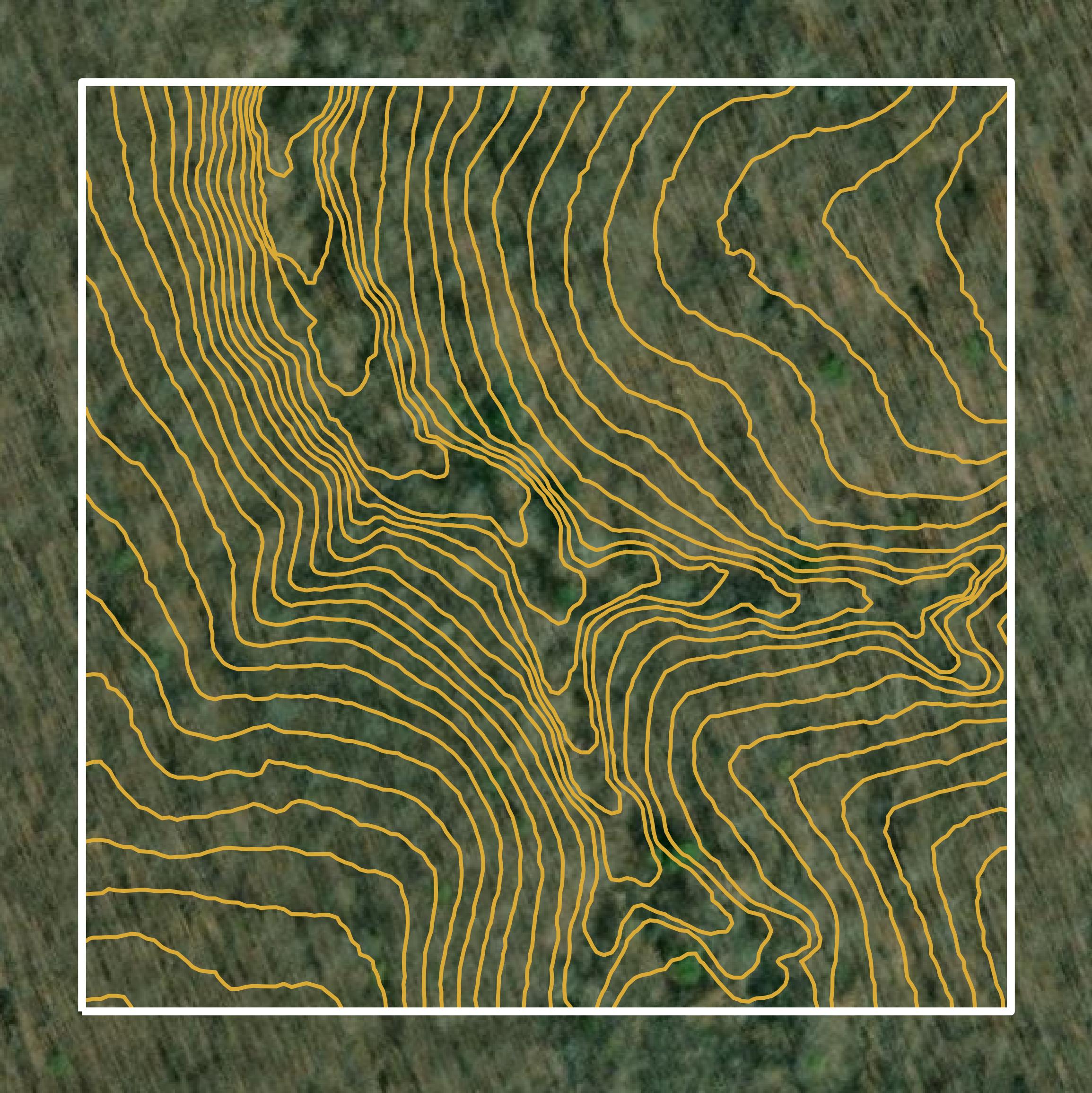 This image shows a contour map in Charlotte County created using GIS data in Equator.
