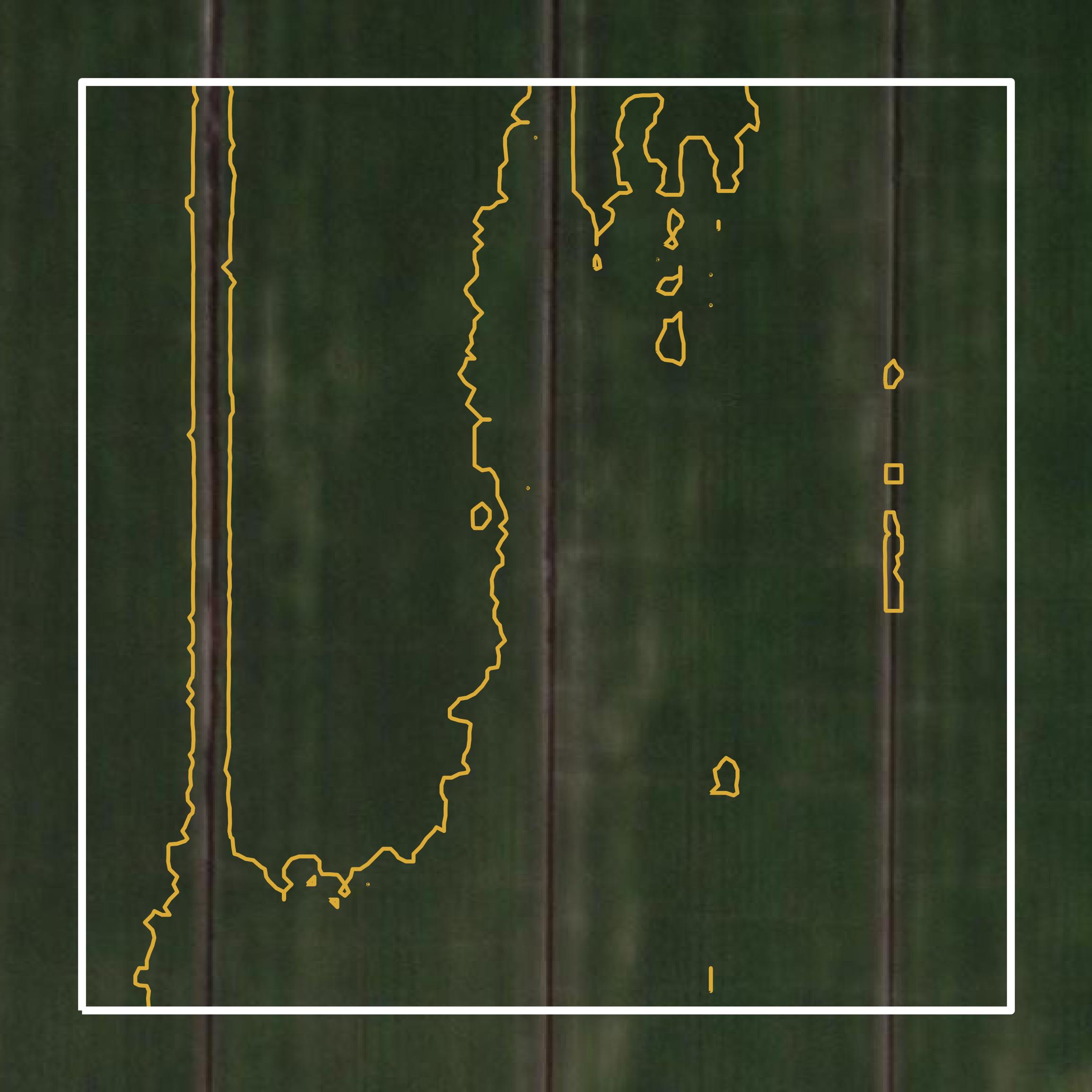 This image shows a contour map in Chesapeake city created using GIS data in Equator.