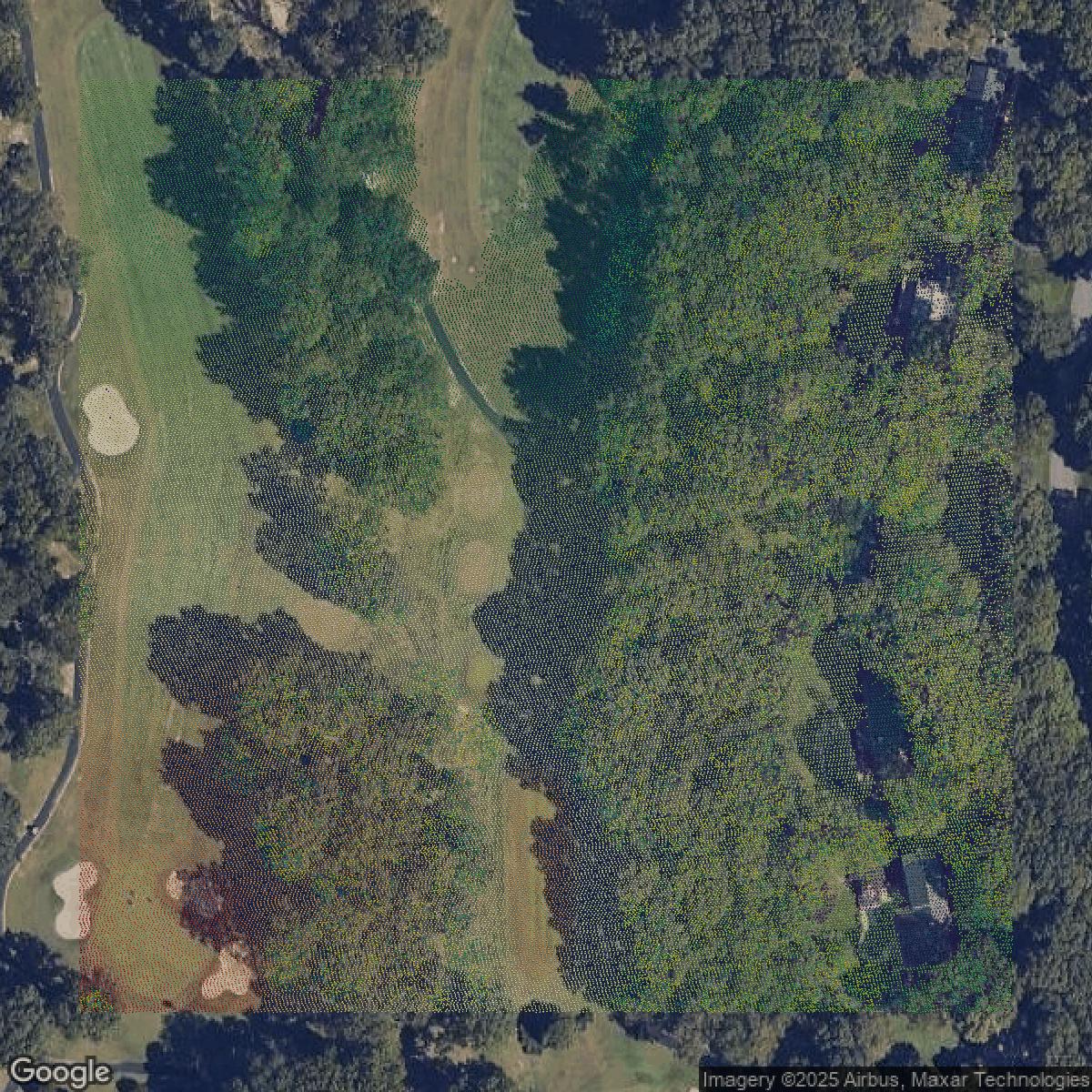 This image shows a LiDAR point cloud in Chesterfield County created using GIS data in Equator.