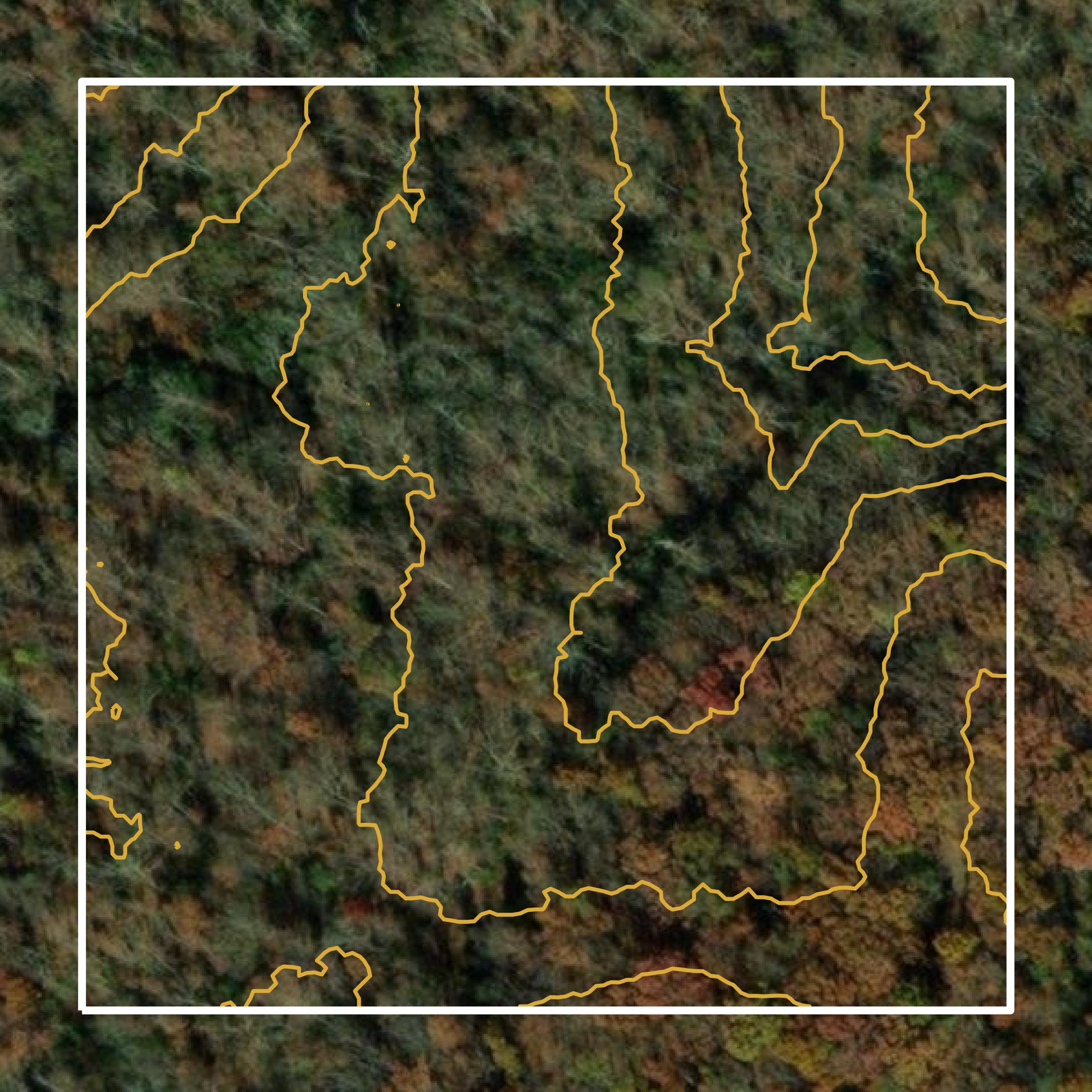 This image shows a contour map in Clarke County created using GIS data in Equator.