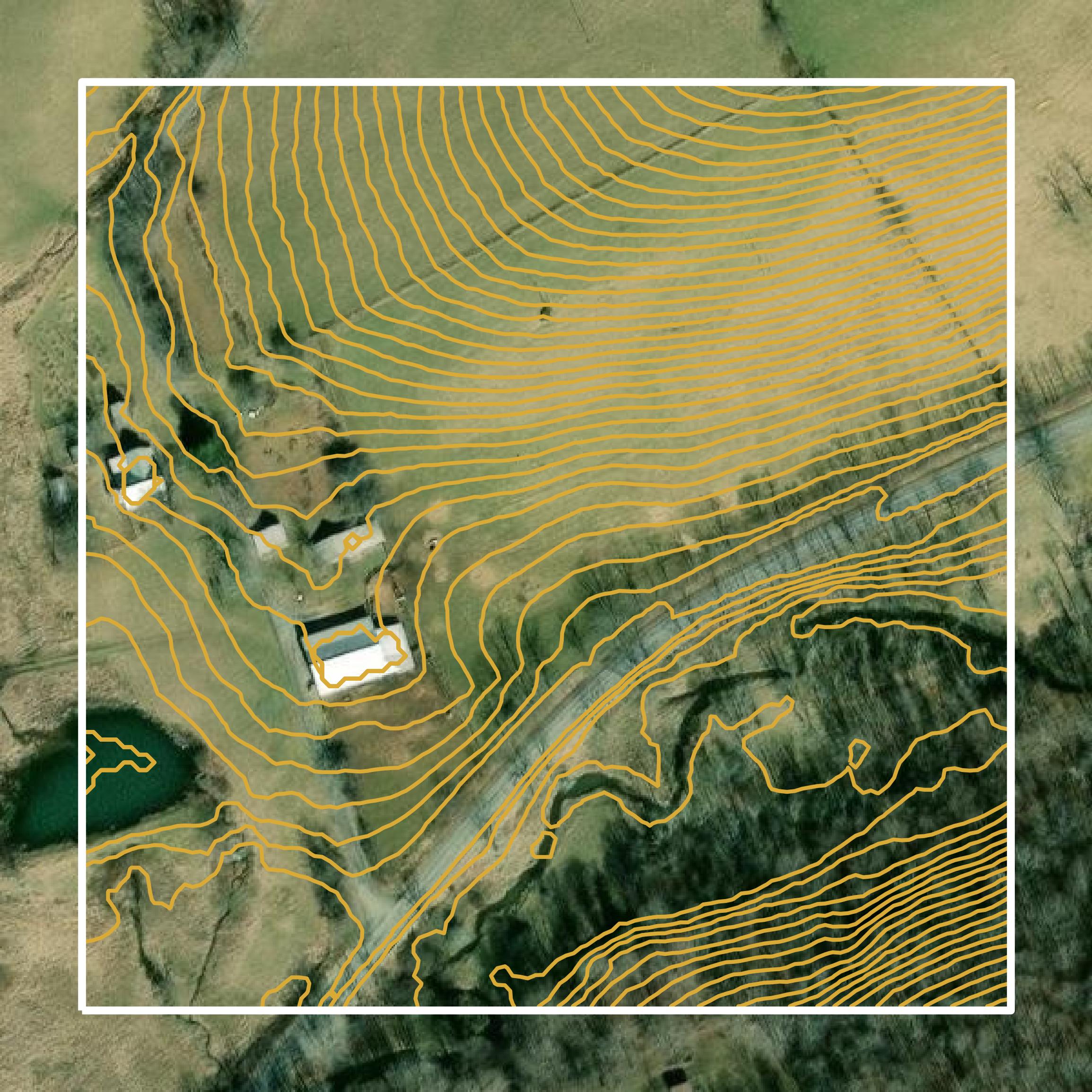 This image shows a contour map in Craig County created using GIS data in Equator.