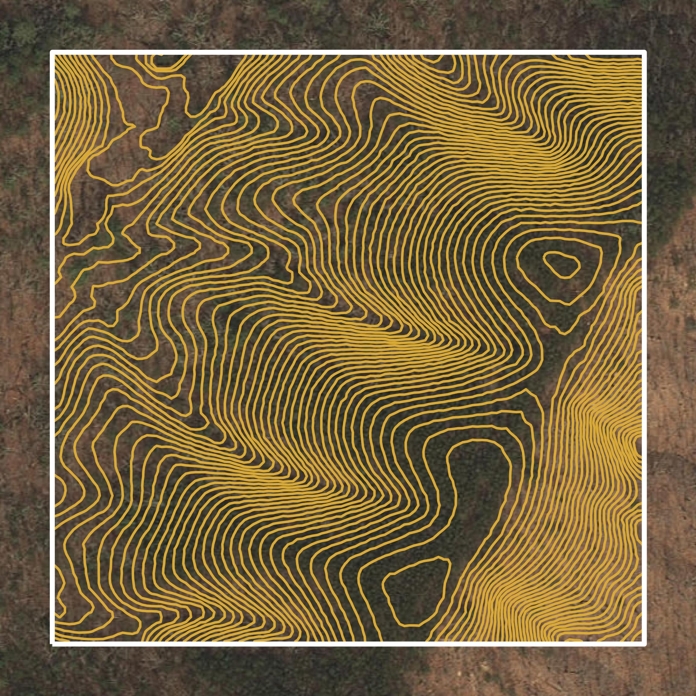 This image shows a contour map in Craig County created using GIS data in Equator.