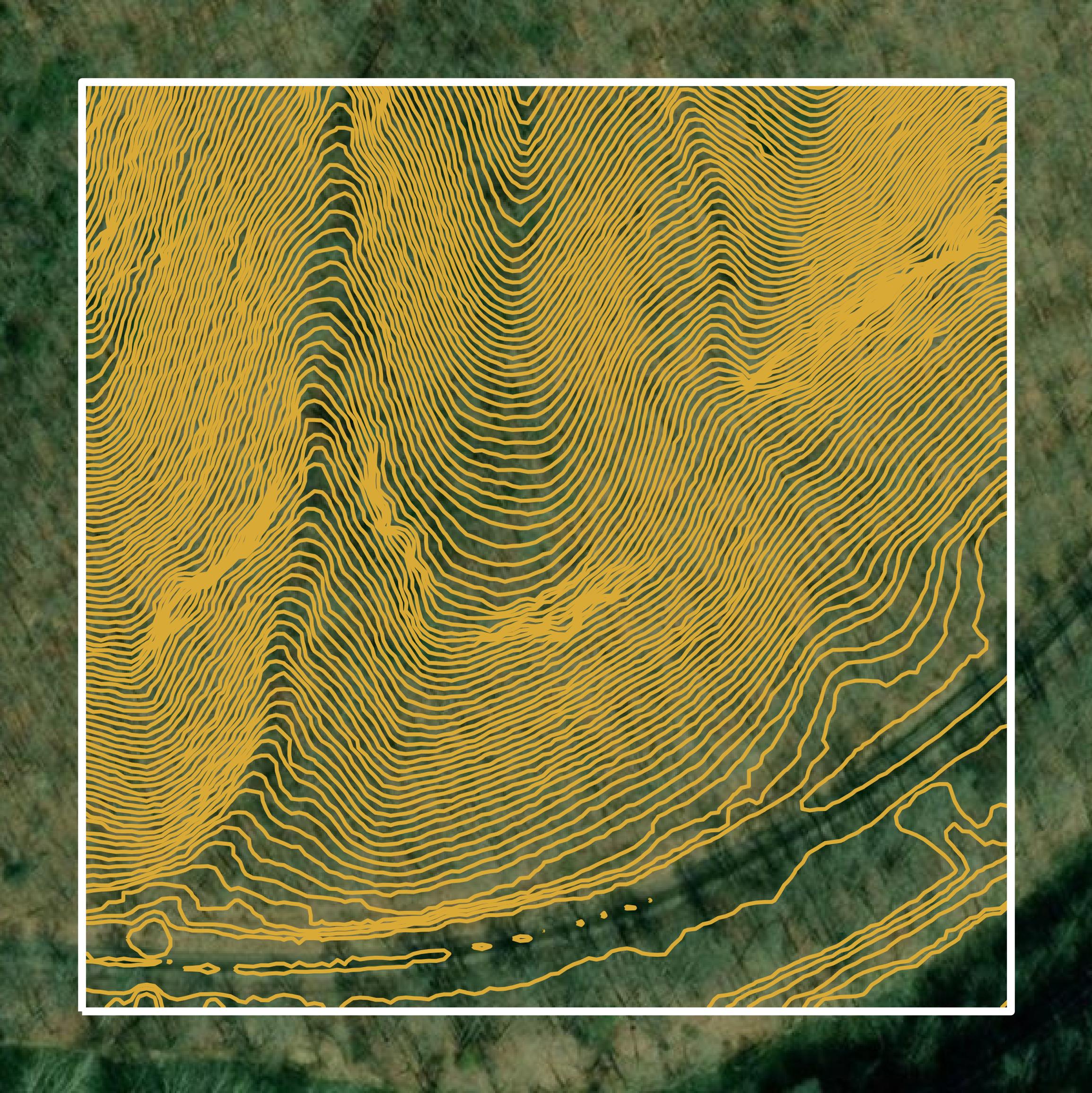 This image shows a contour map in Dickenson County created using GIS data in Equator.